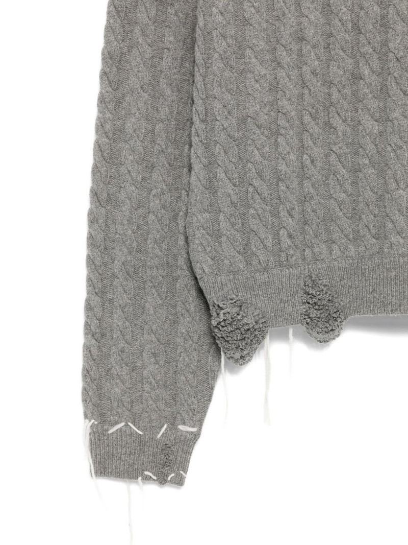 cable-knit V-neck sweater 3