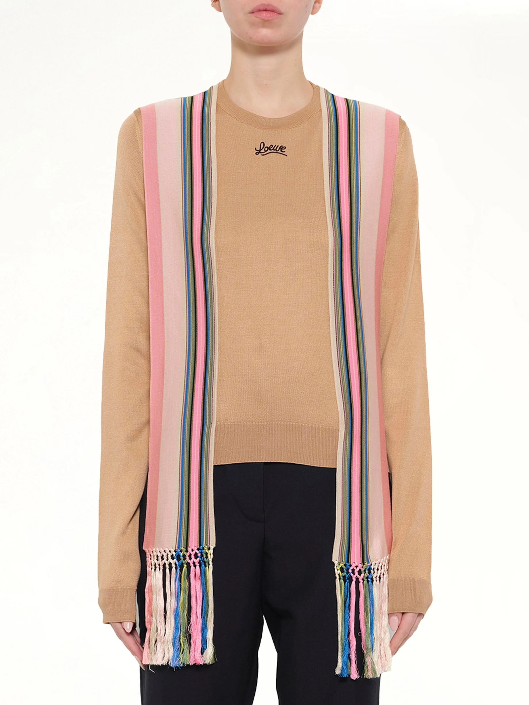 Stripe Bands Sweater in Camel - 1
