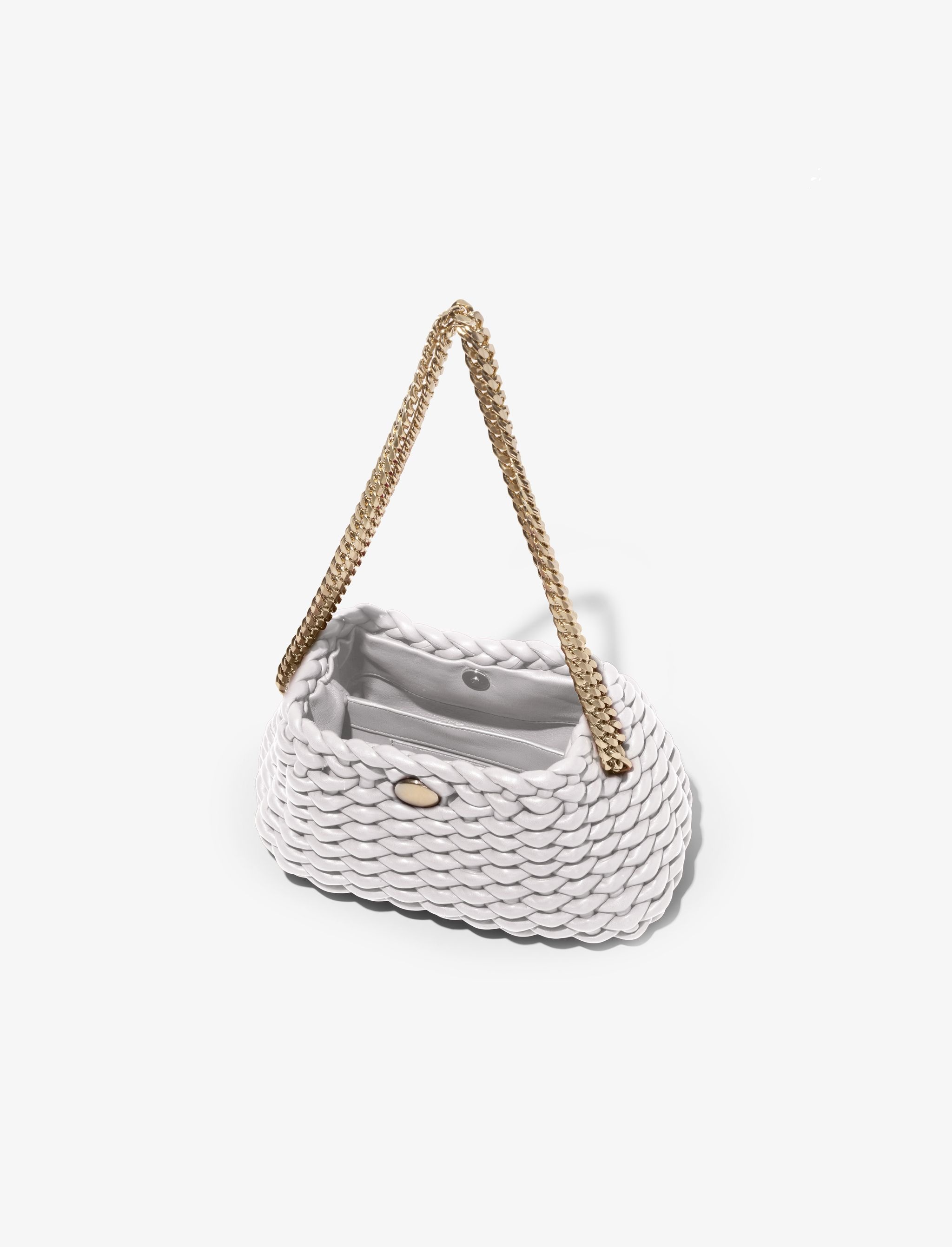 Small Woven Leather Chain Tobo Bag - 10