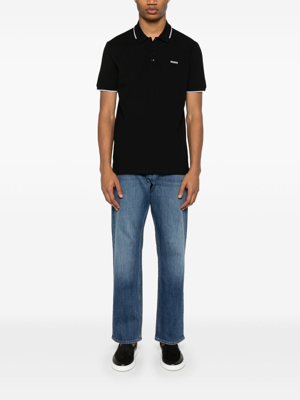logo-embossed polo shirt - 2