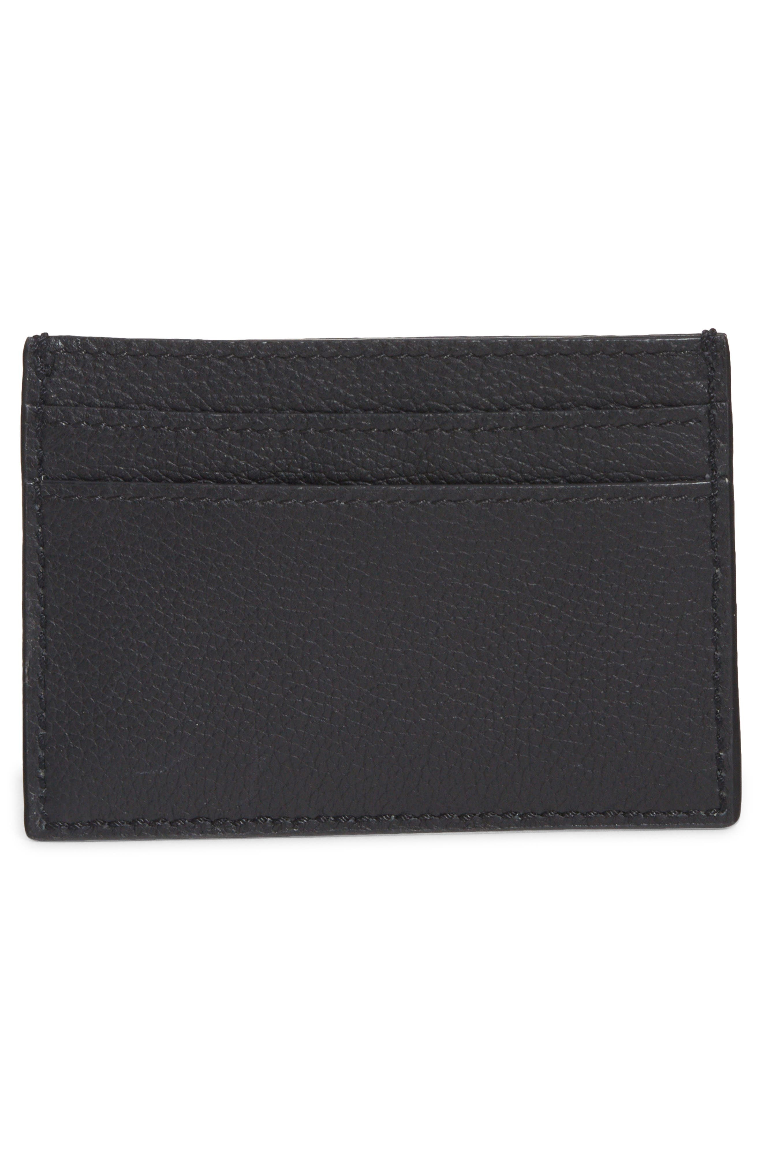 Medusa Leather Card Case in Black- Gold - 4