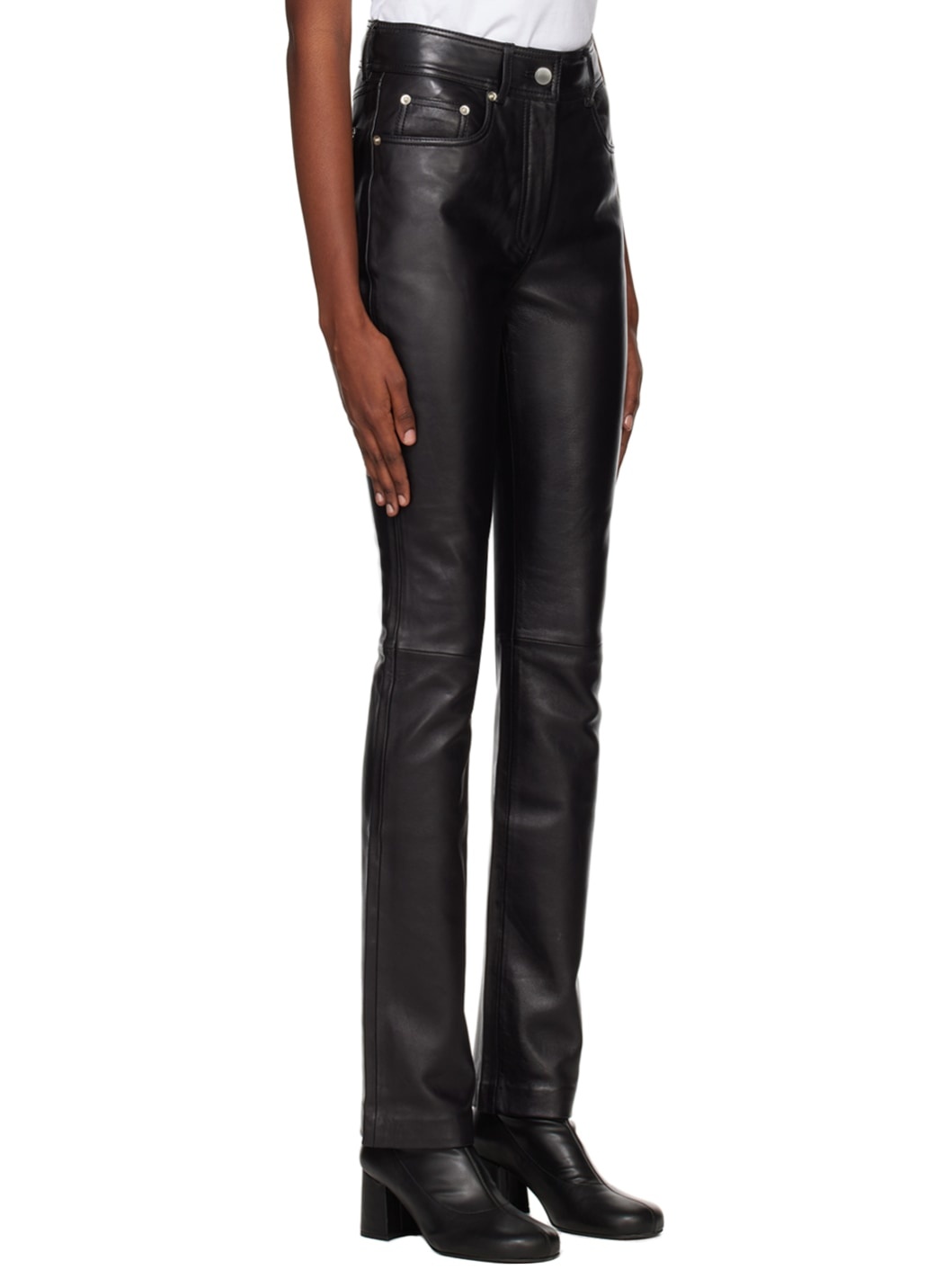 Black Rebecca Leather Pants - 3