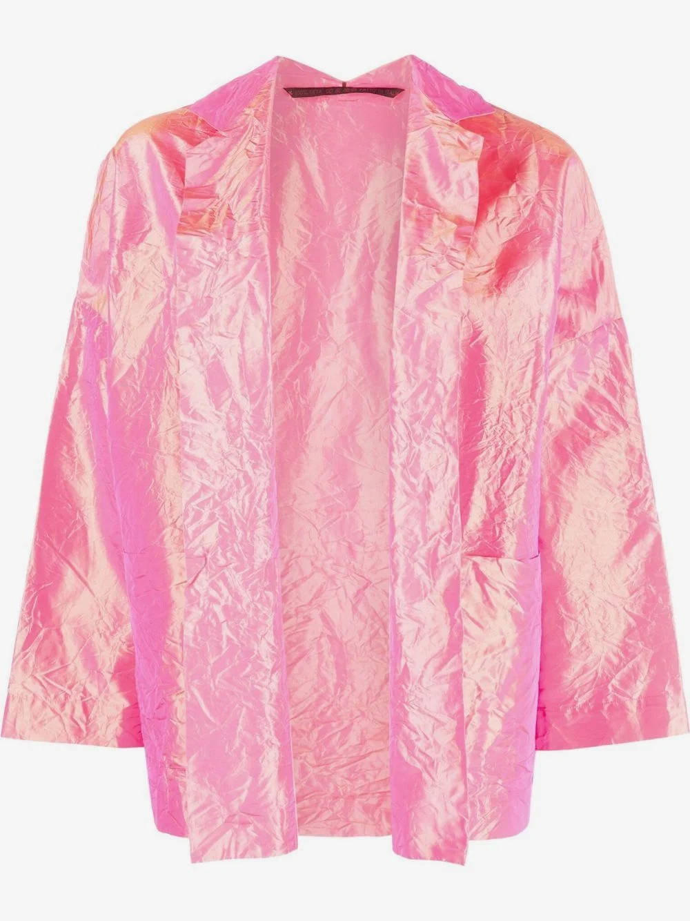 wrinkled-effect silk jacket - 1