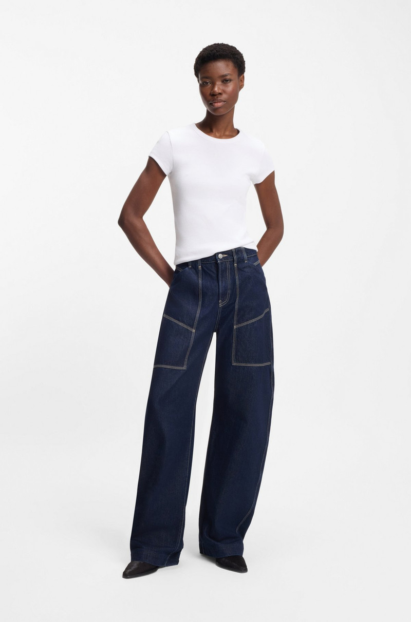 BOSS EMBROIDERED-LOGO SLIM-FIT T-SHIRT IN STRETCH COTTON outlook