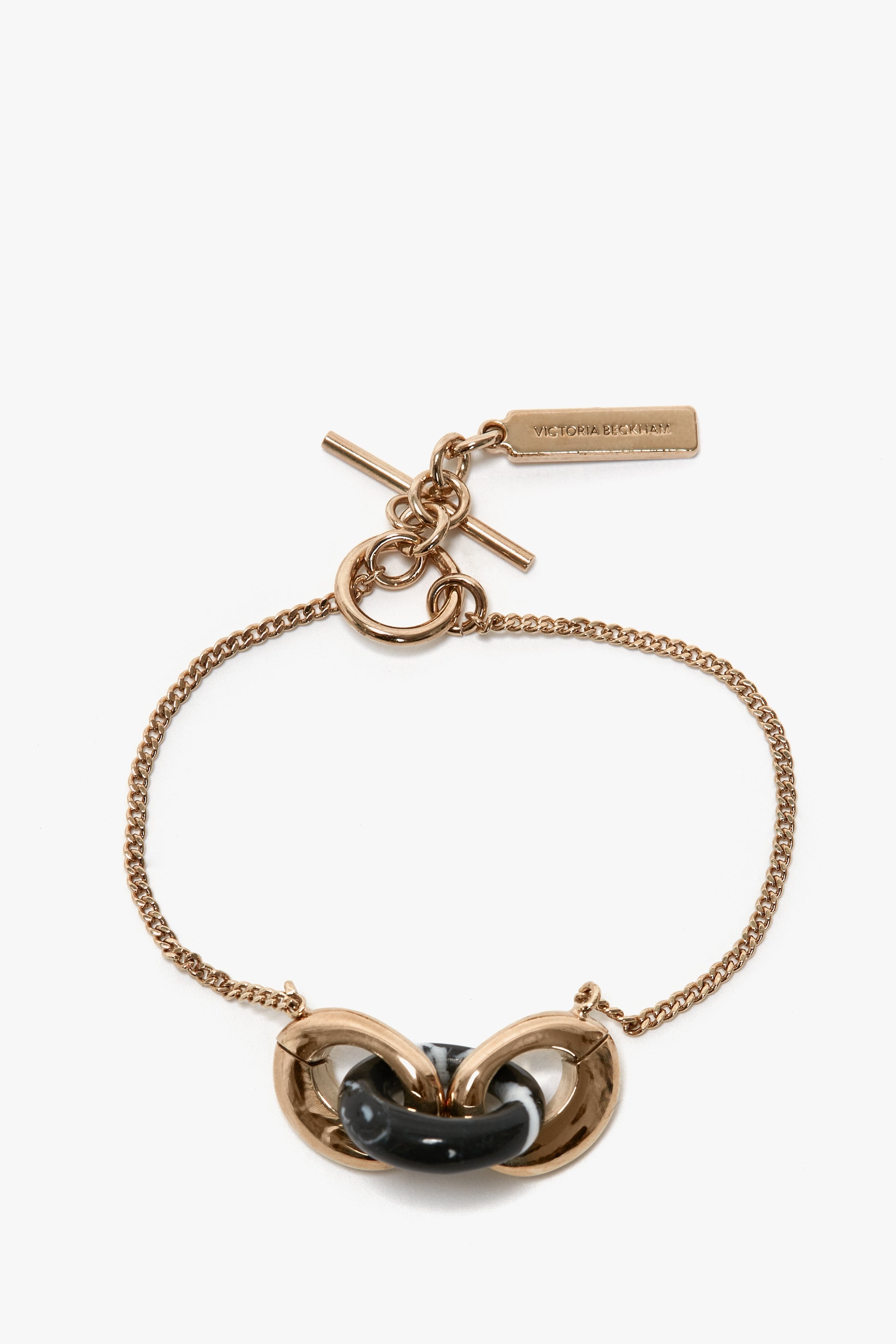 Exclusive Resin Charm Bracelet In Light Gold-Black - 1
