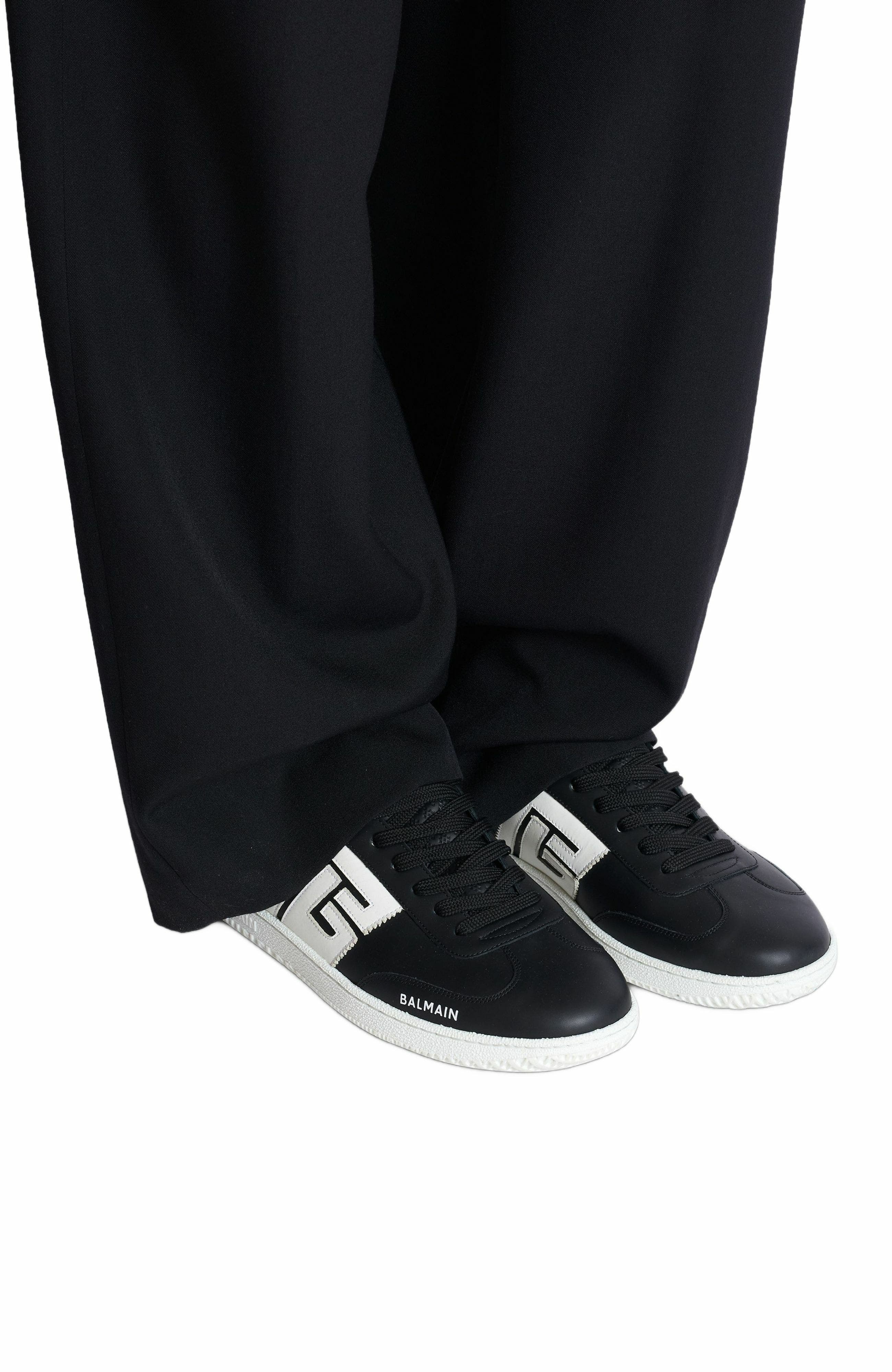 Calfskin Balmain Swan trainers in Black at Nordstrom - 2