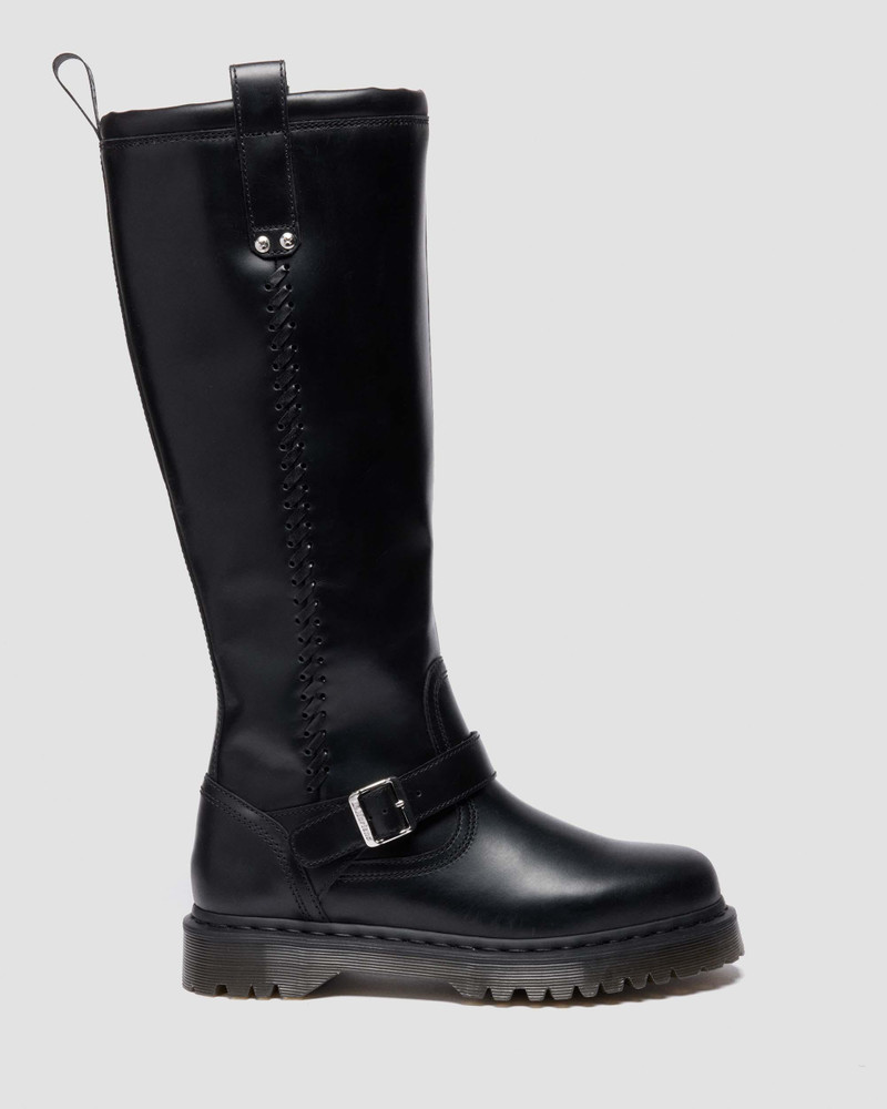 Anistone Knee High Orleans Leather Biker Boots - 1