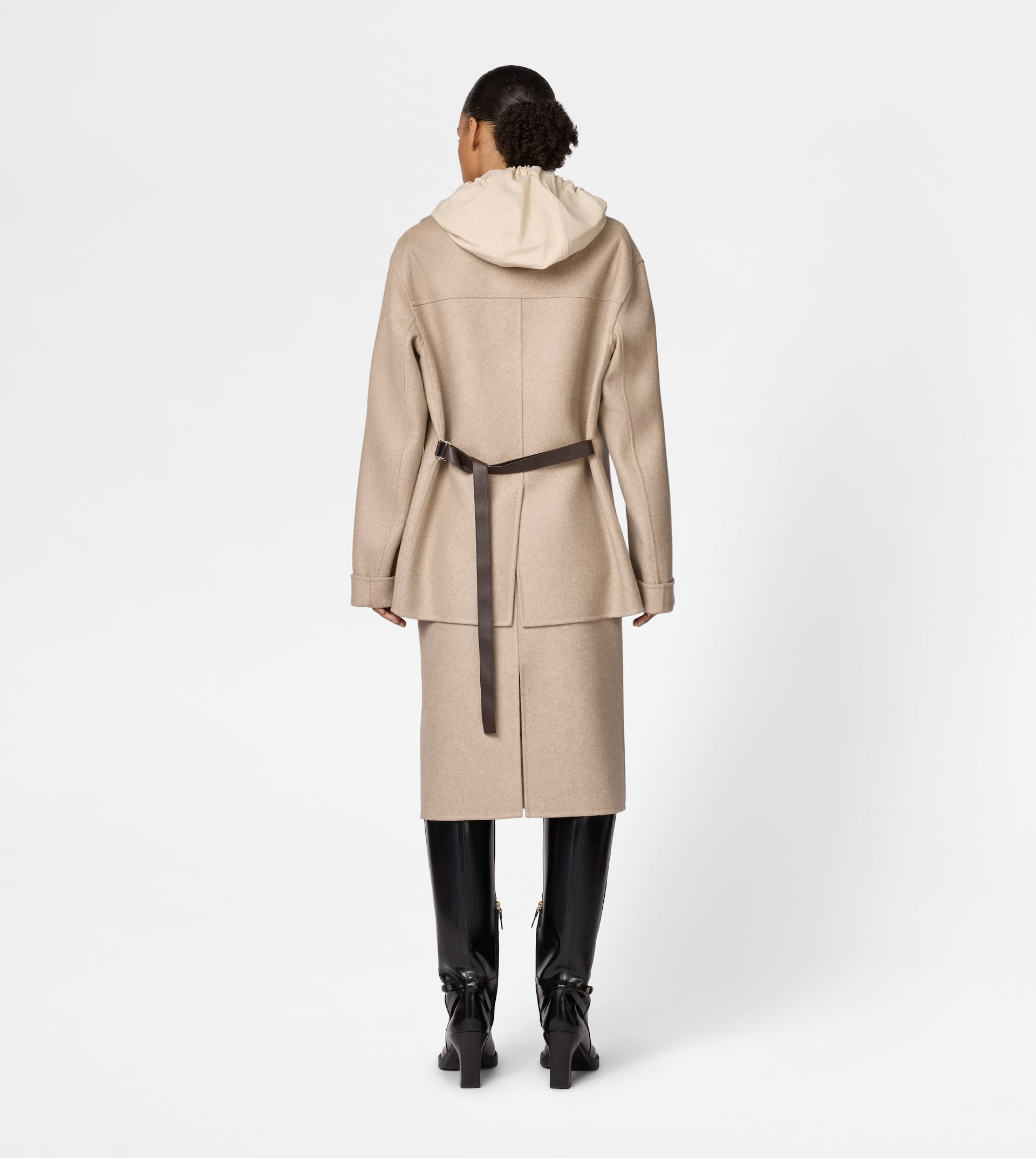JACKET IN DOUBLE CASHMERE - BEIGE - 4