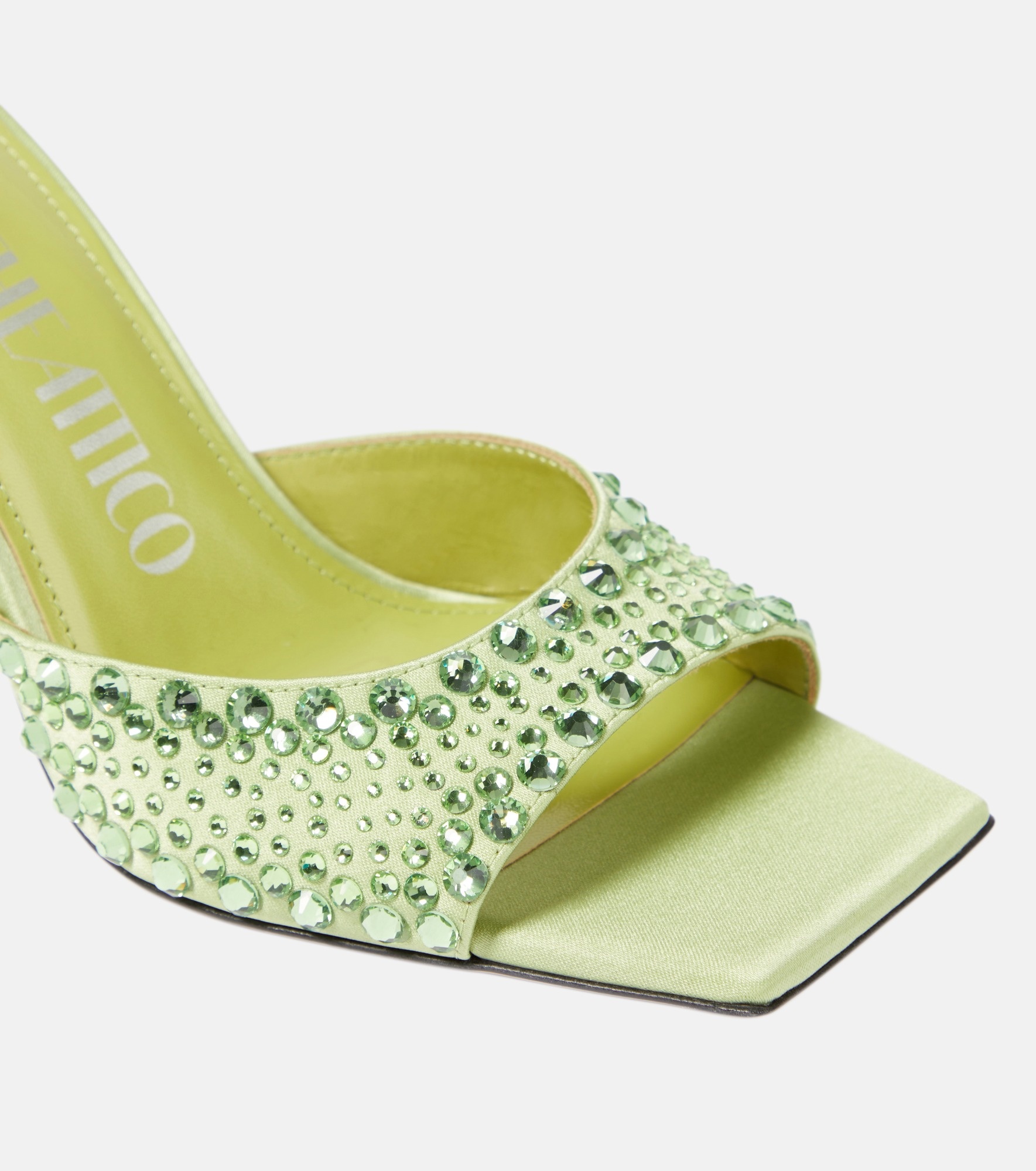 Mini Devon embellished satin mules - 6