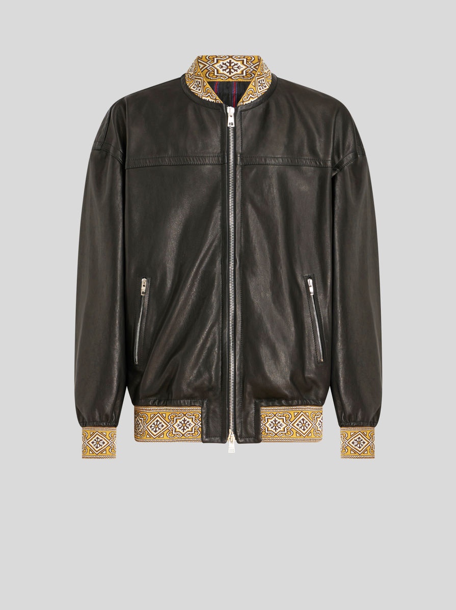 LEATHER BOMBER JACKET - 1