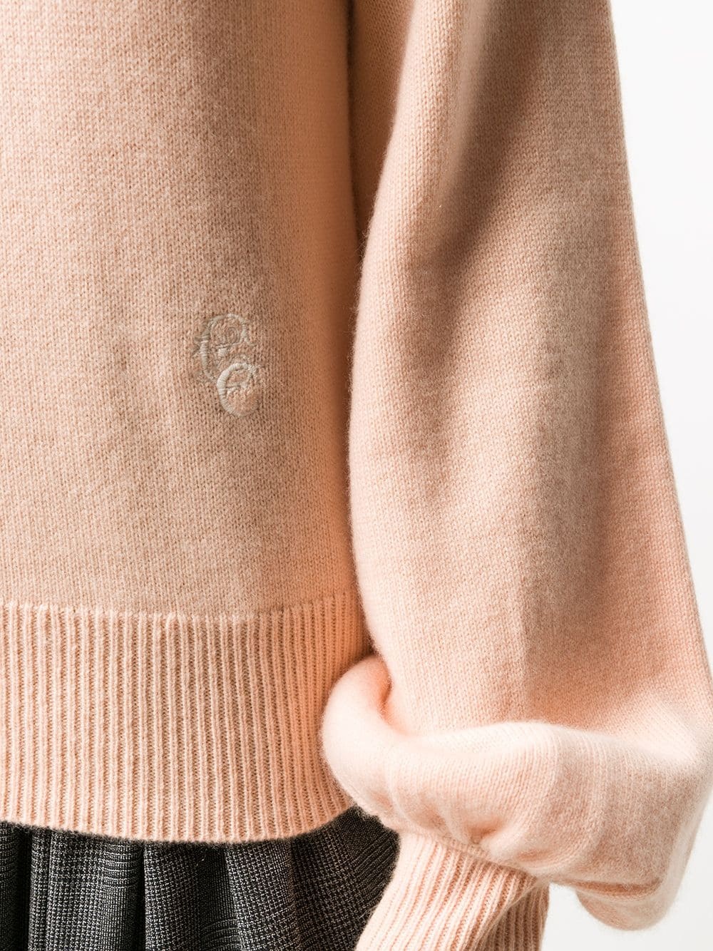 monogram embroidered cashmere jumper - 5