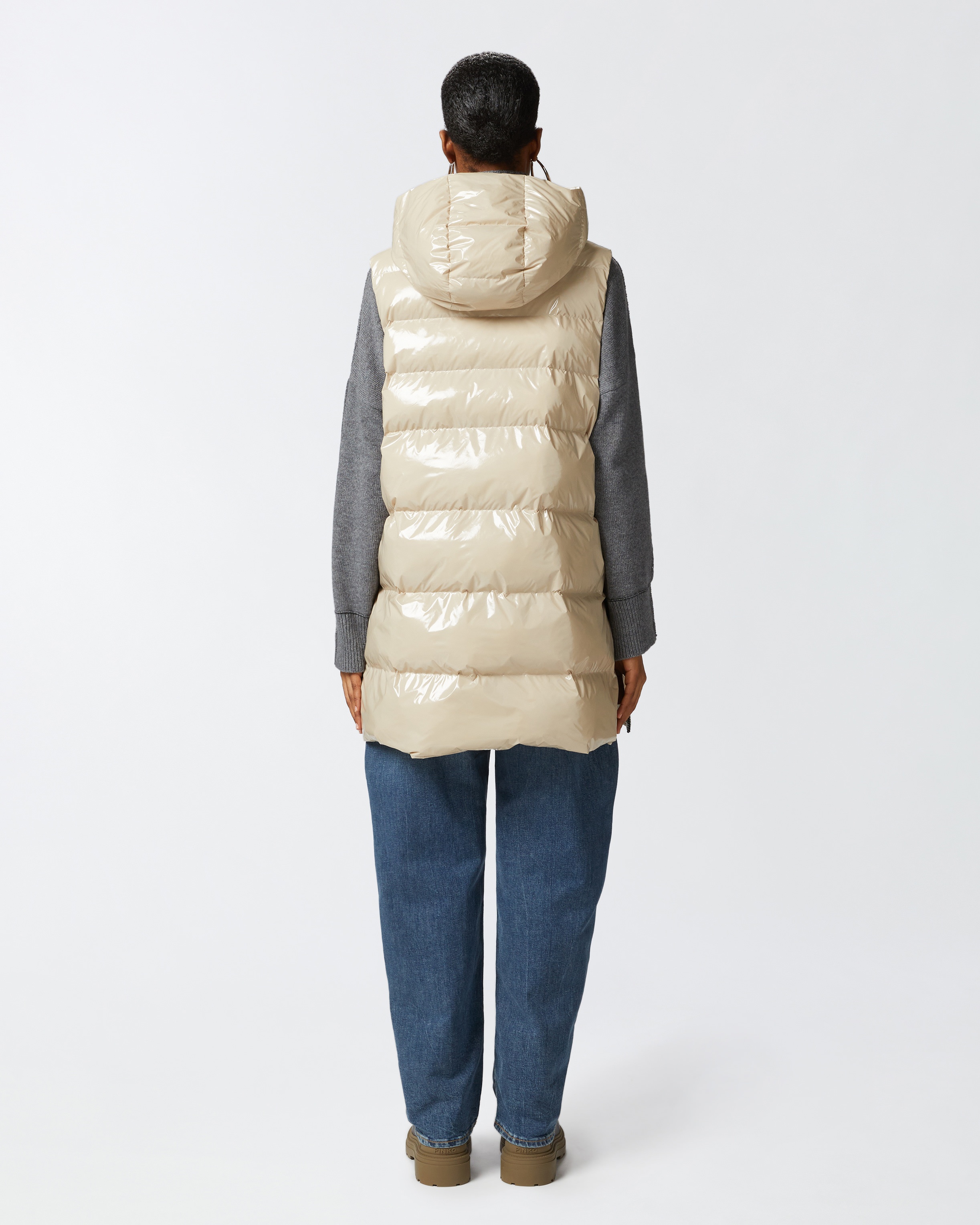 PADDED PUFFER GILET WITH HOOD - 4