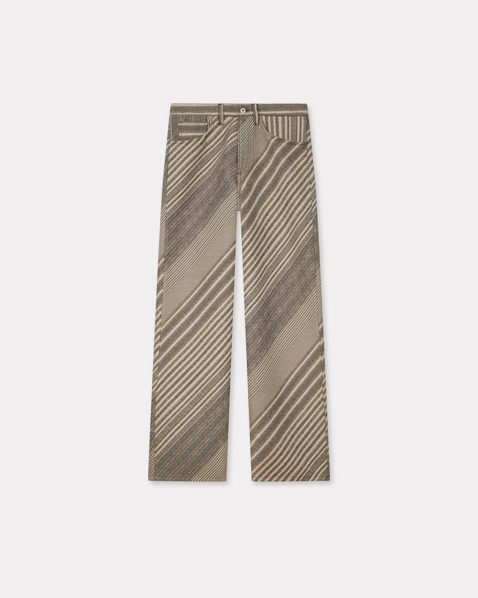 'KENZO Diagonal Stripe' turn up wide fit pants - 1