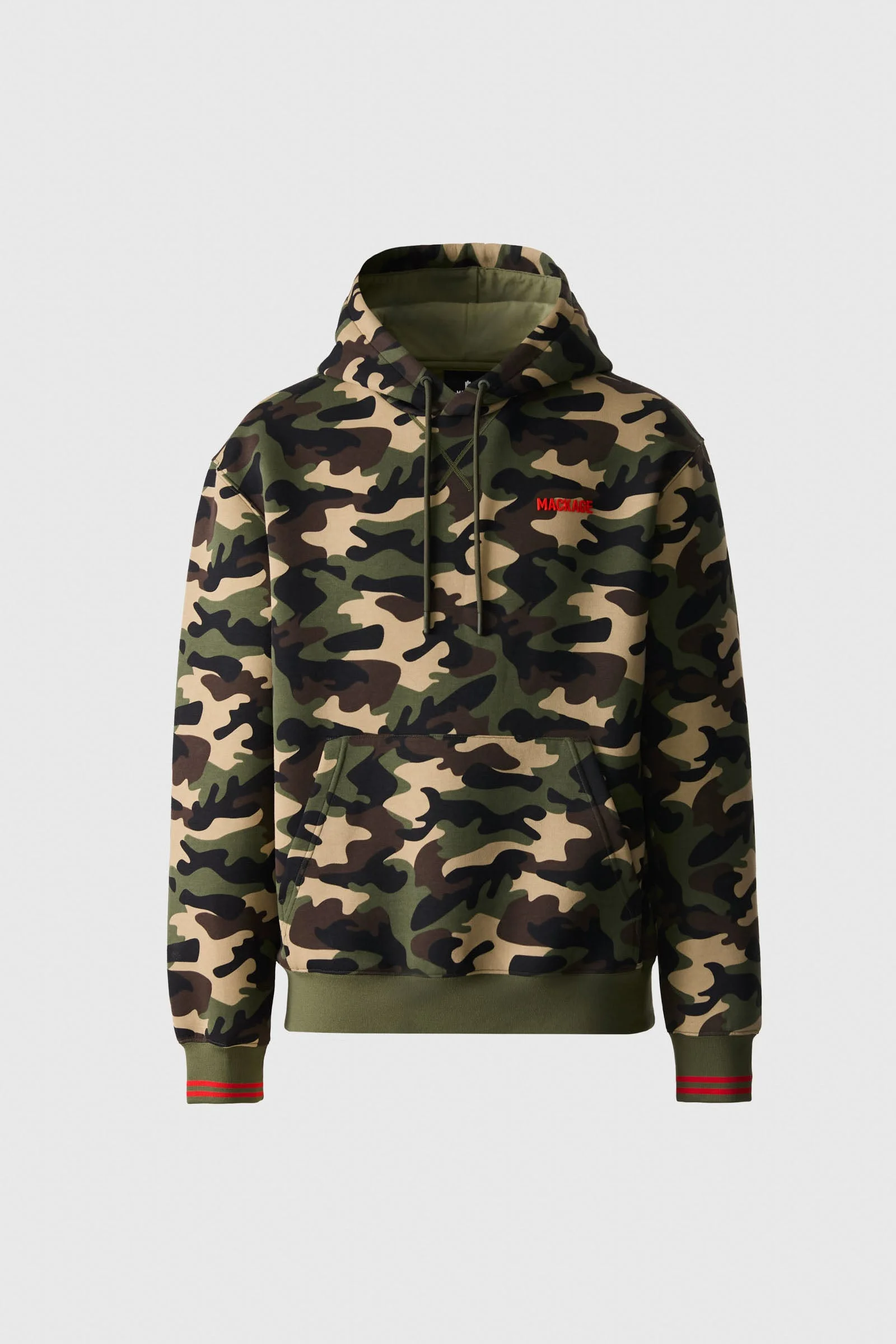 KRYSTIAN-CAMO Double-Face Jersey Hoodie with Camo Print - 1