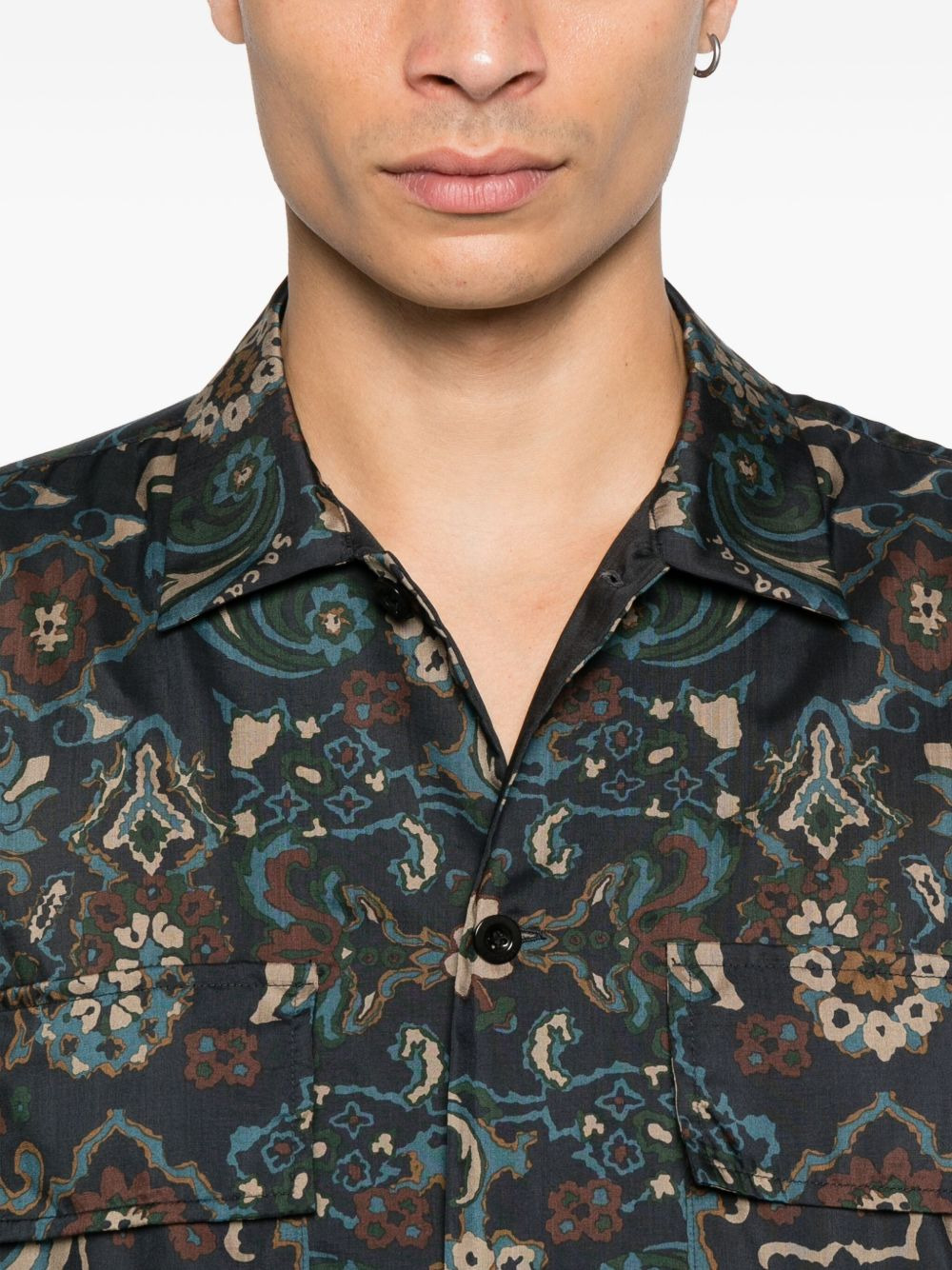 paisley-pattern pocket shirt - 5