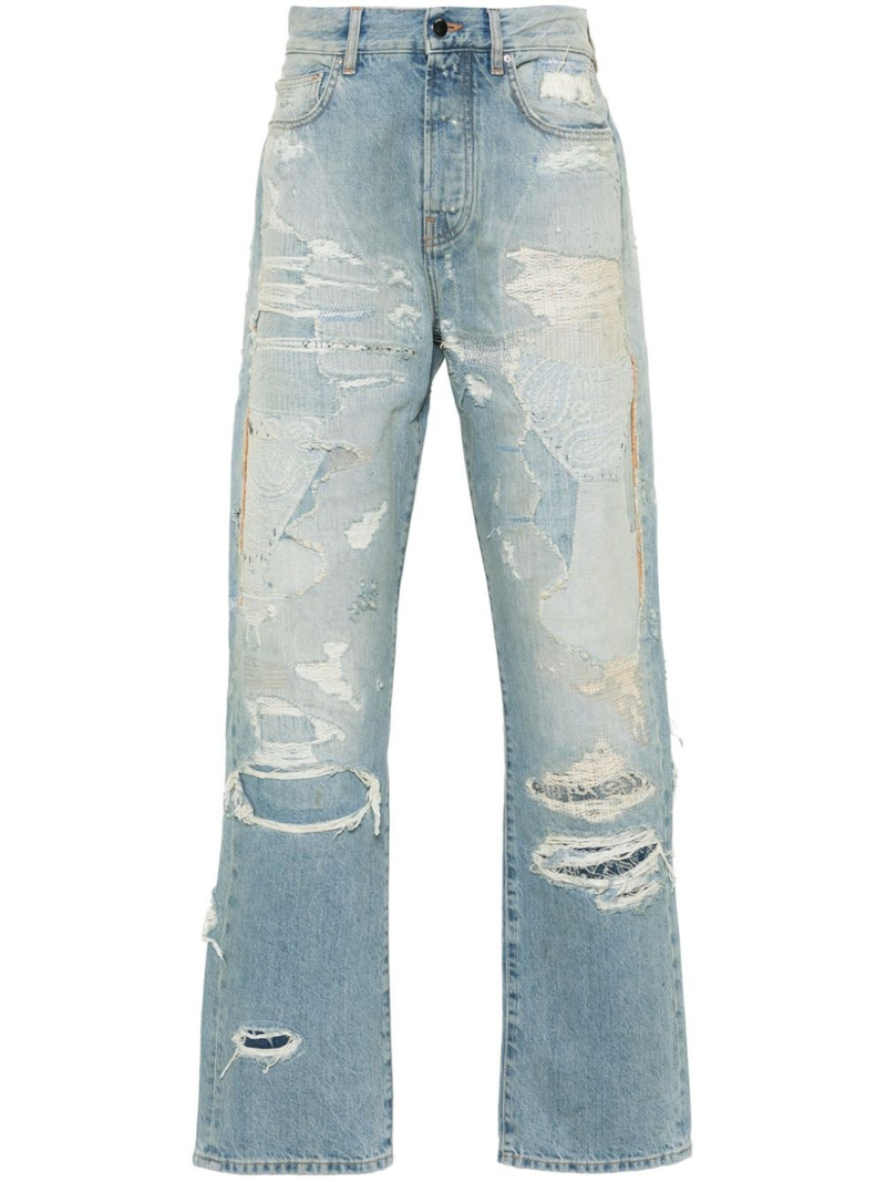 Repaired straight-leg jeans 1