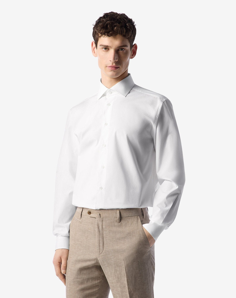 CORNELIANI White cotton poplin shirt outlook