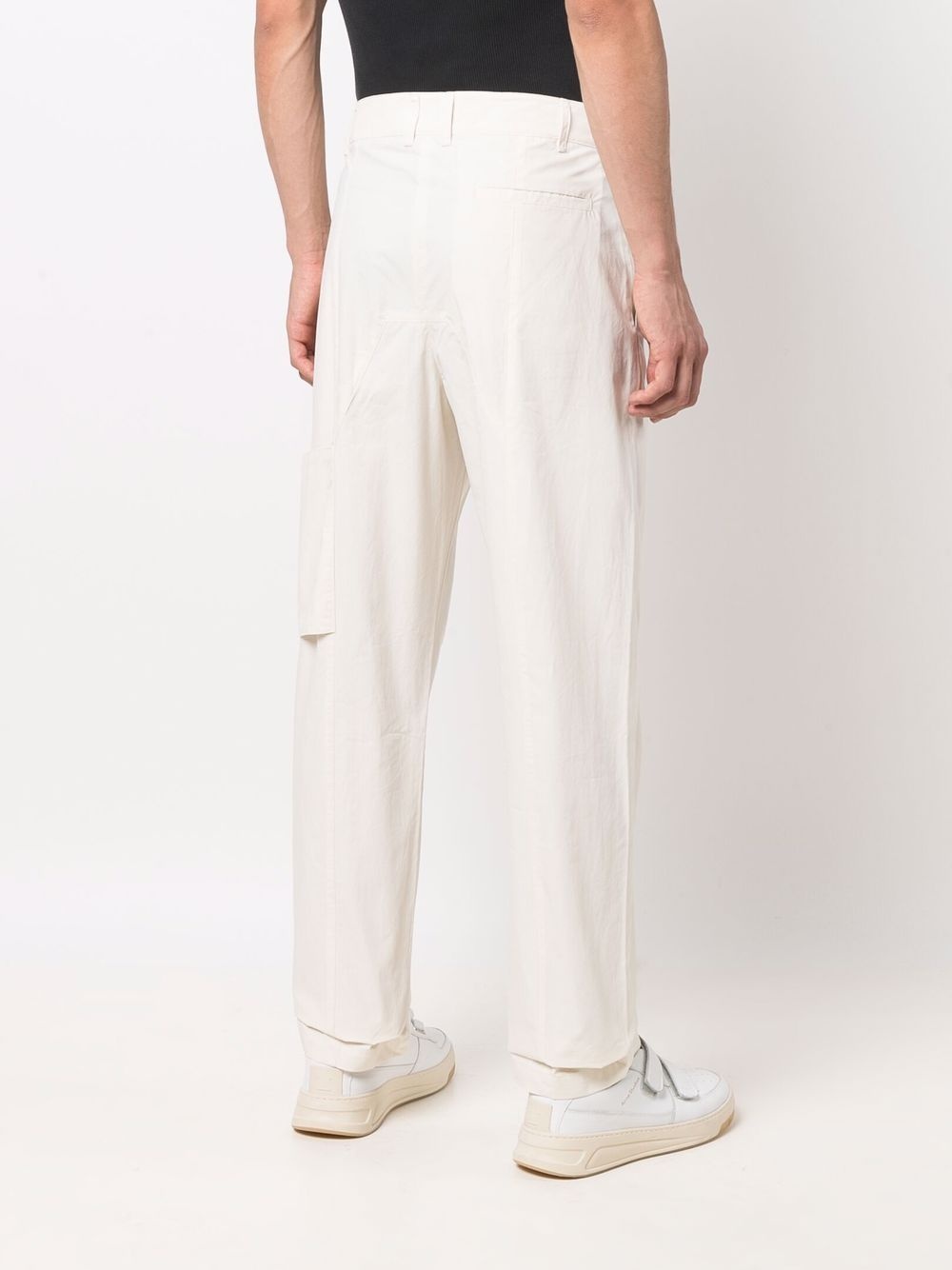 straight-leg cotton trousers - 4