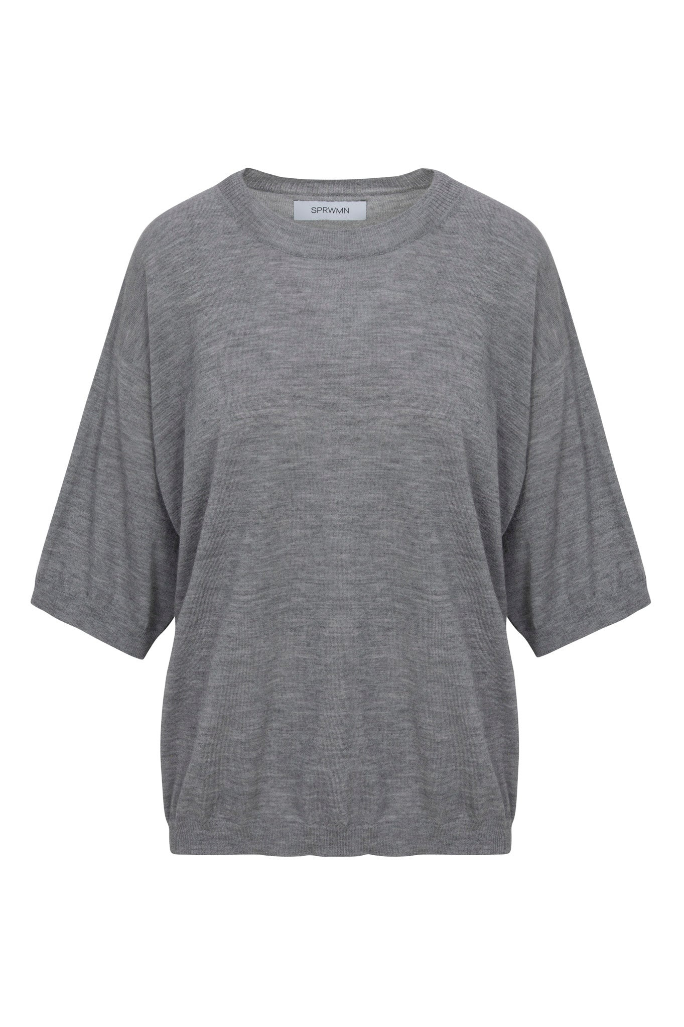 GREY CASHMERE BOXY TEE - 5