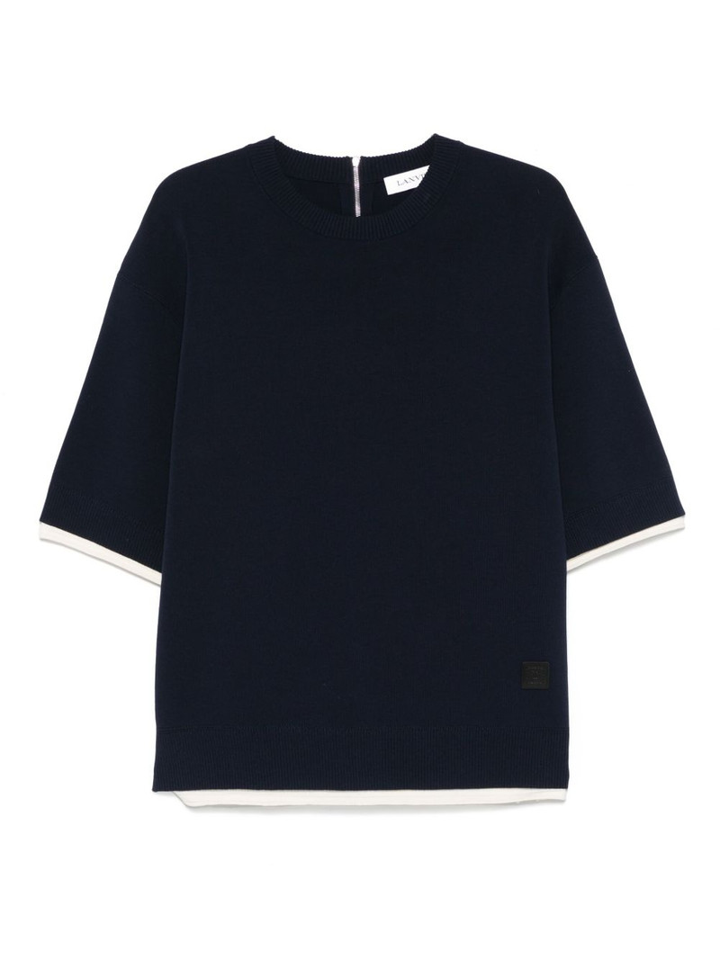 contrasting-trim T-shirt 1