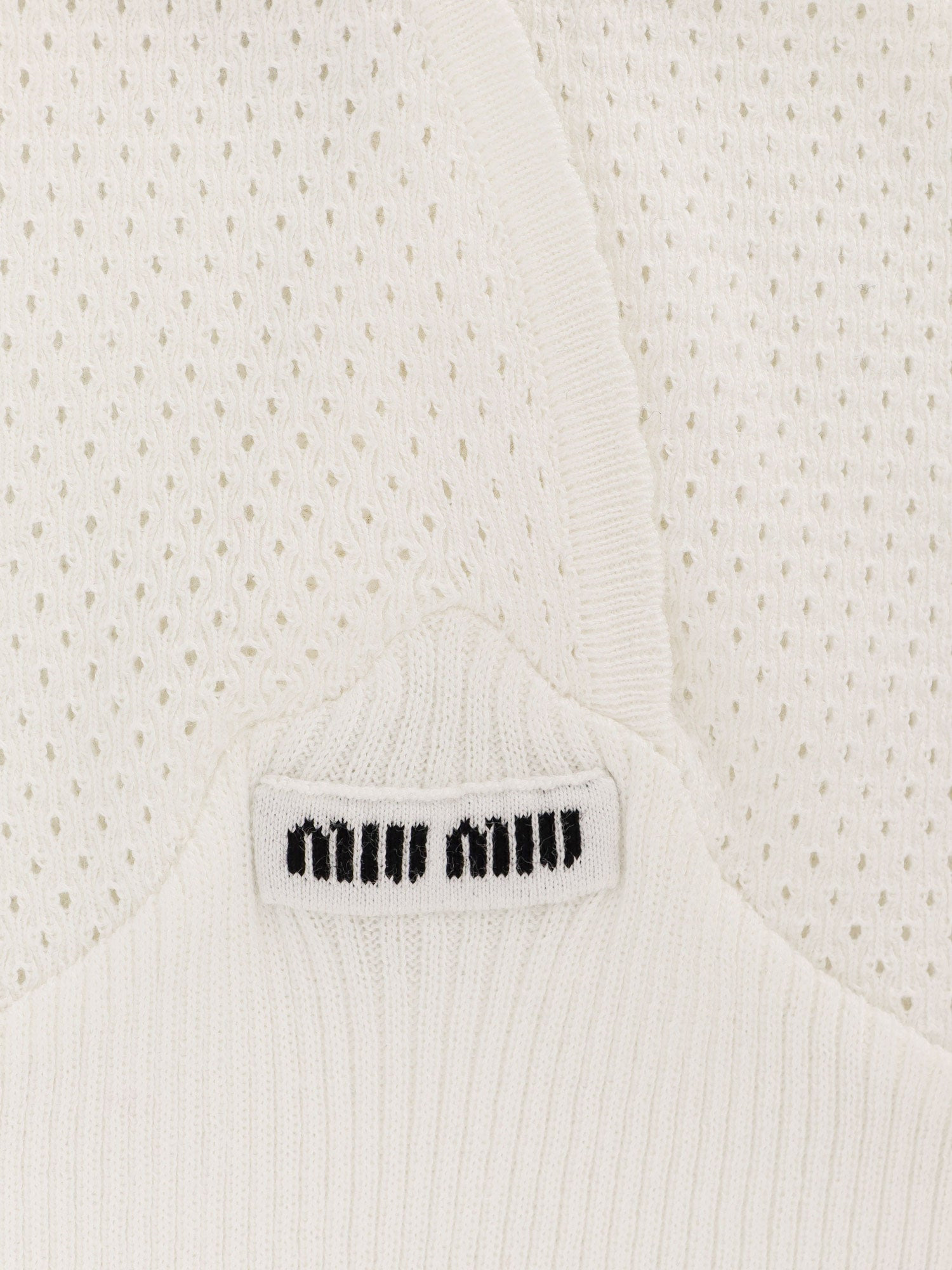 Miu Miu Women Perforated Cotton Tank Top - 3