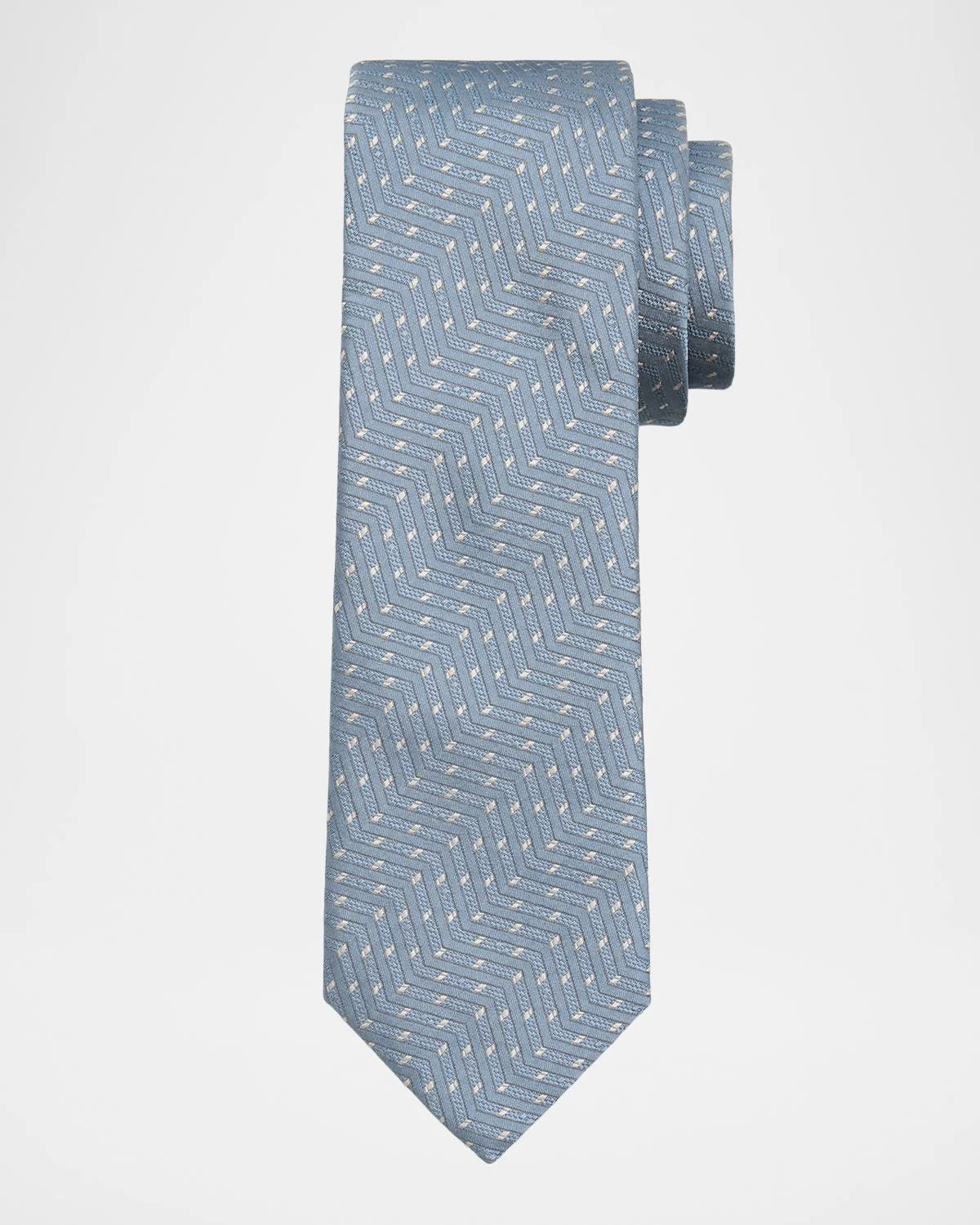 Men's Jacquard Chevron Silk Tie - 1