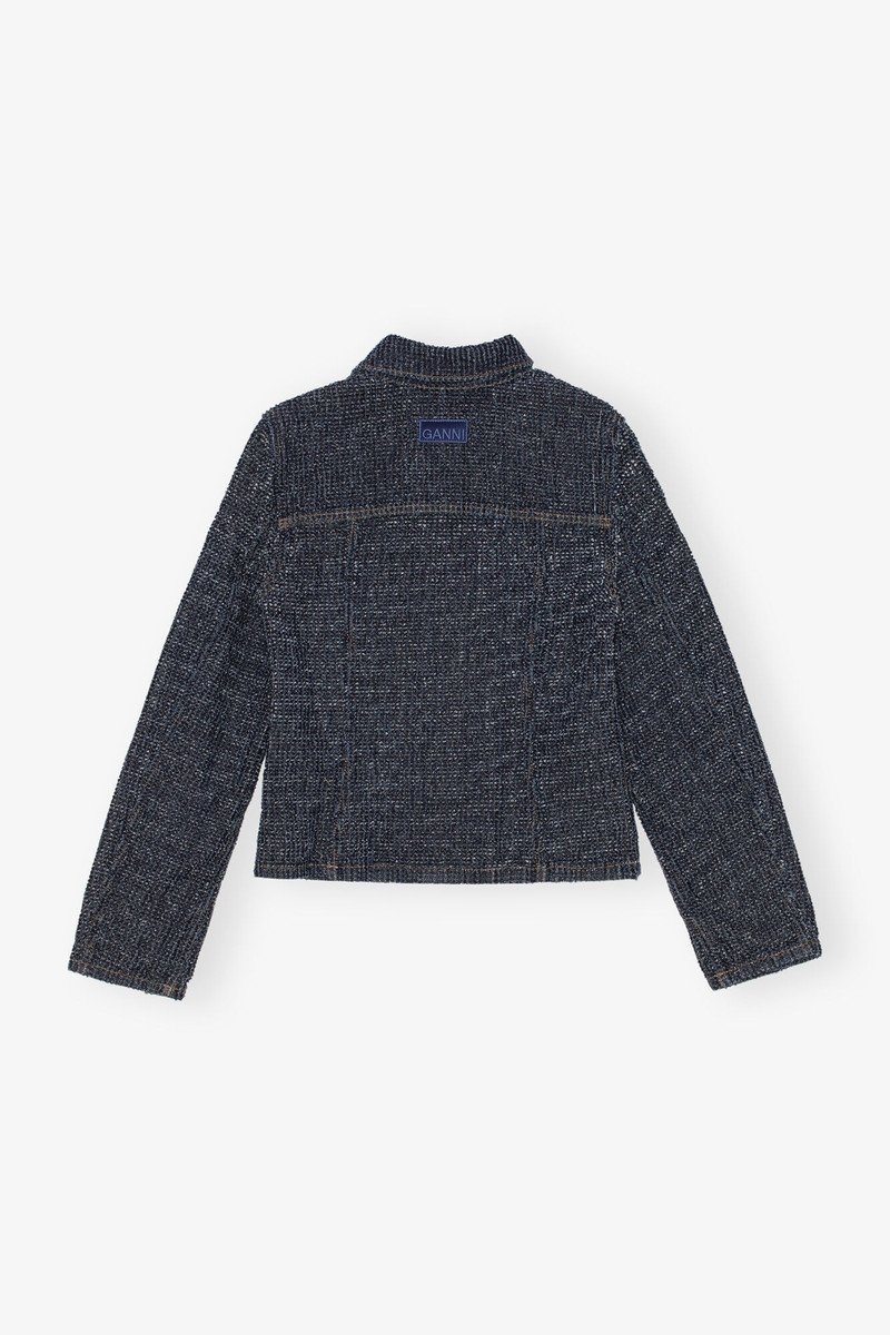 DARK BLUE FLUFFY DENIM BLAZER 6