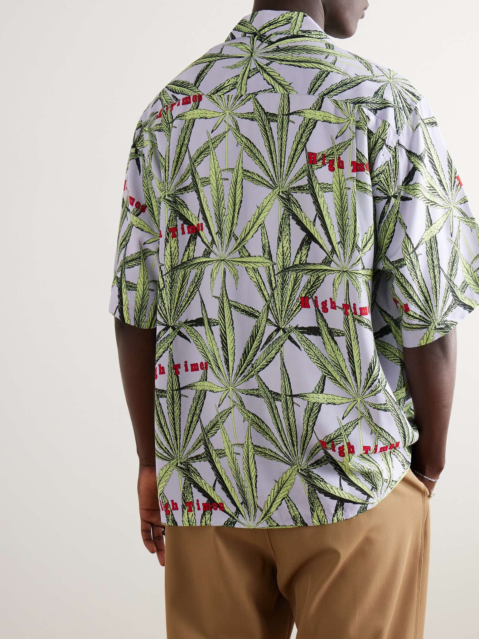 + High Times Convertible-Collar Printed Crepe Shirt - 4