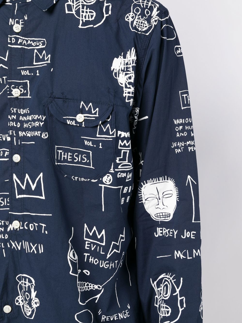 graphic-print log-sleeved shirt - 5