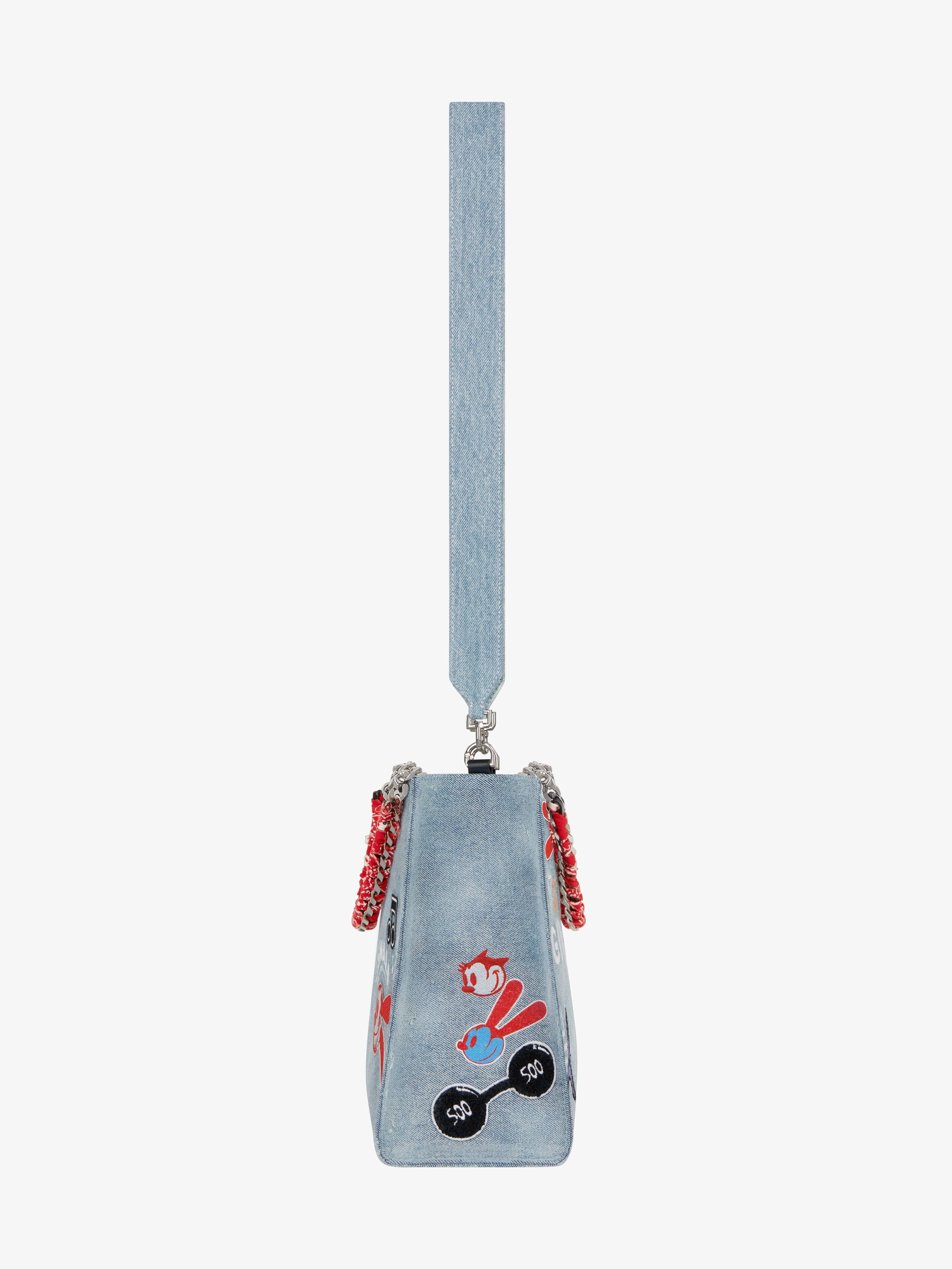 MEDIUM G TOTE OSWALD SHOPPING BAG IN DENIM - 3