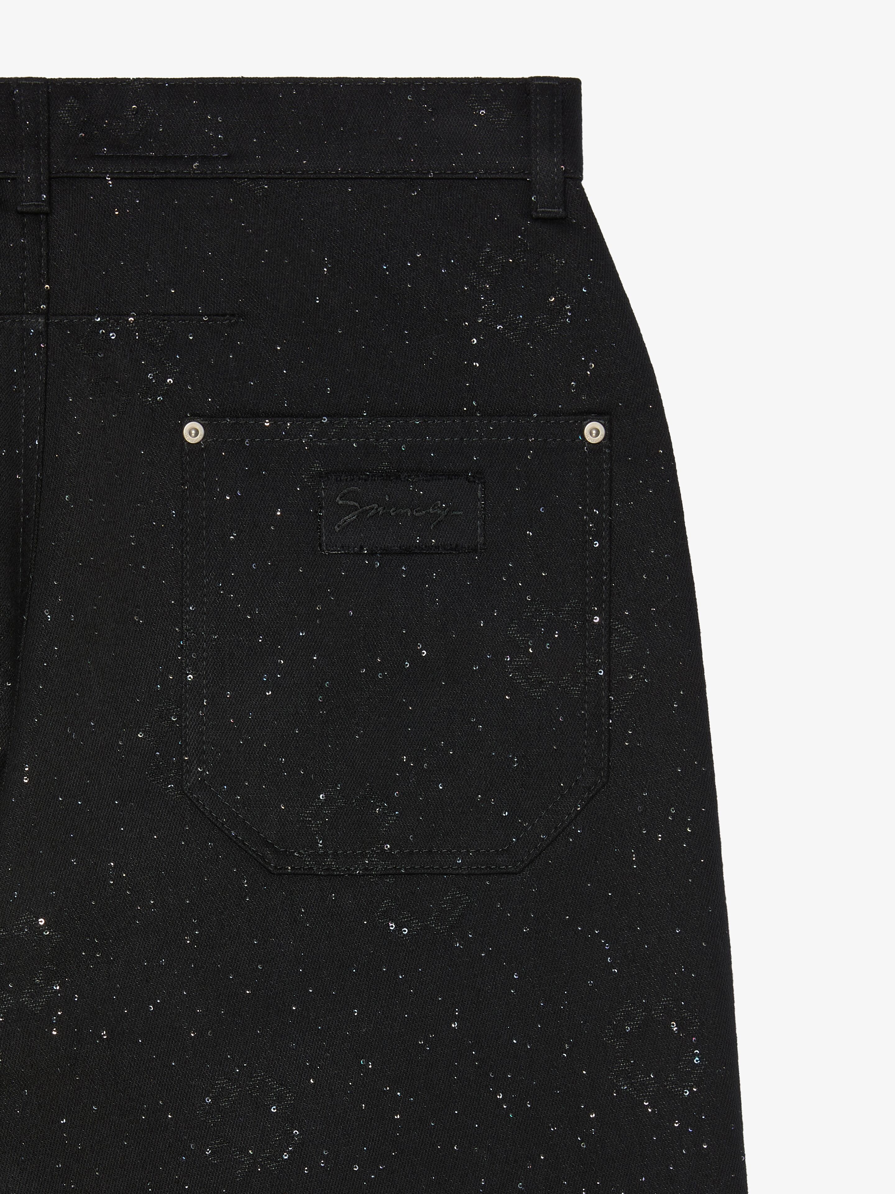LOOSE FIT JEANS IN MONOGRAM 72 DENIM WITH SEQUINS - 4