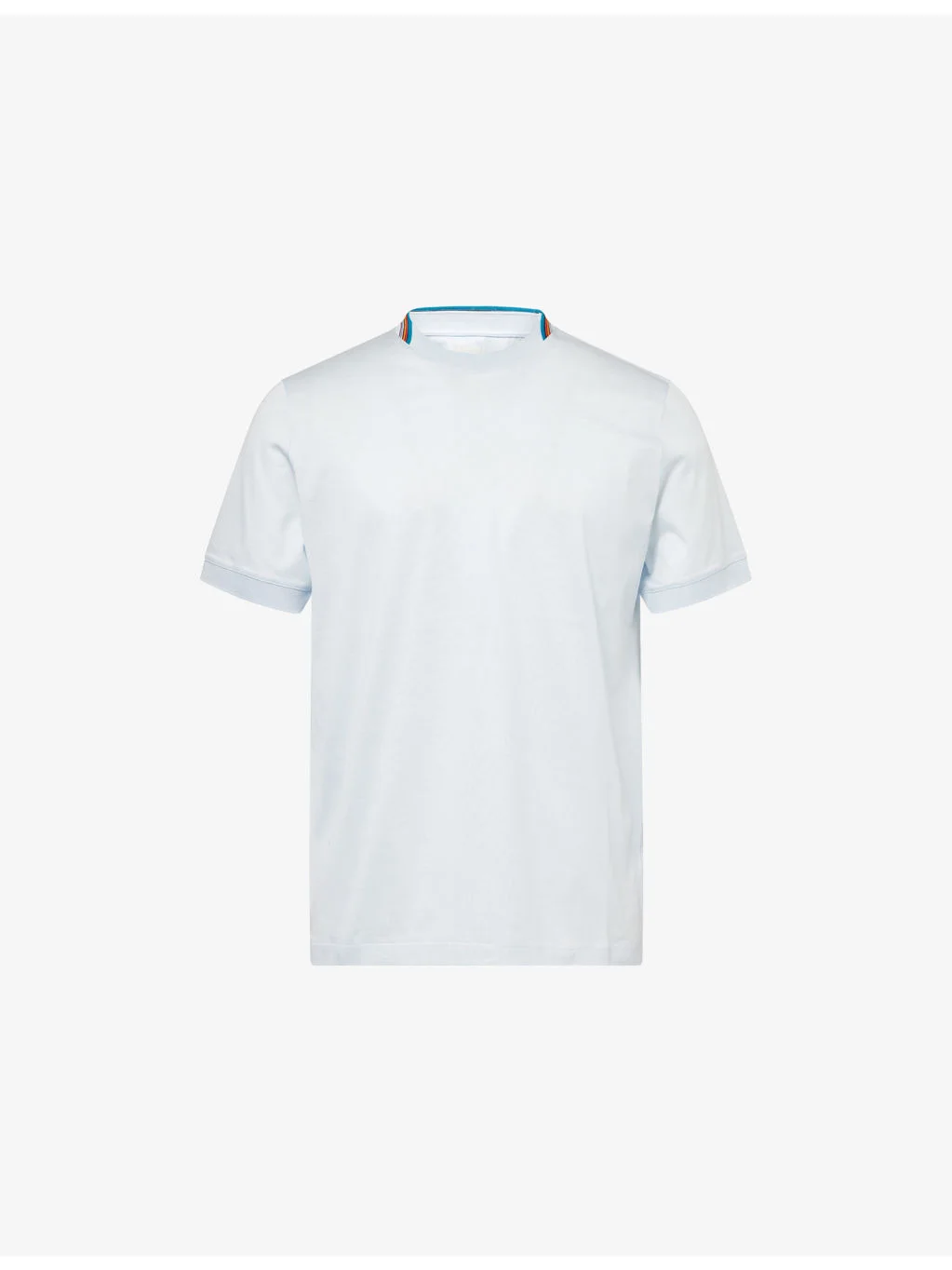 Stripe-Trim Short-Sleeve Cotton T-Shirt - 1