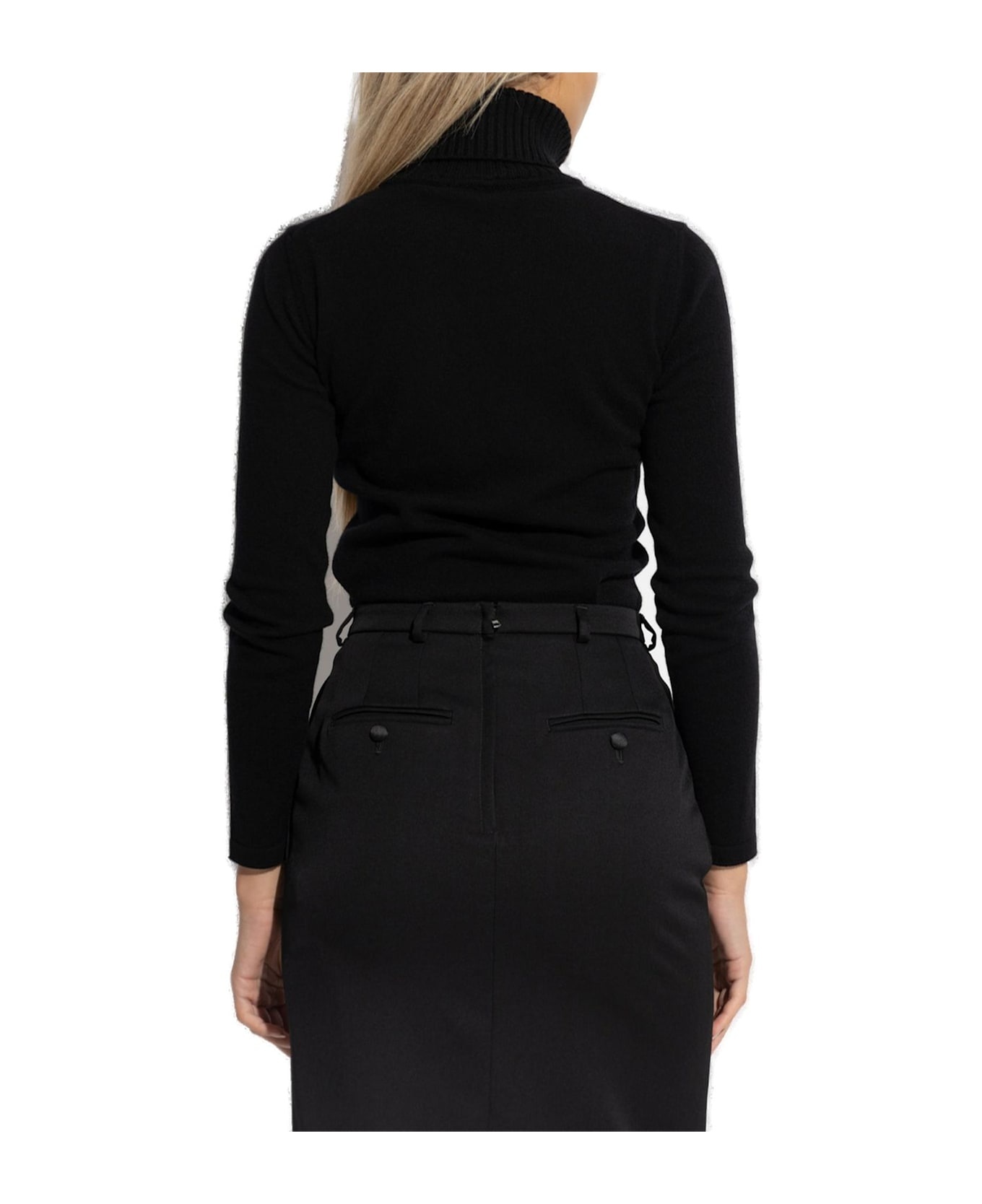 Turtle Neck Knitted Sweater - 3