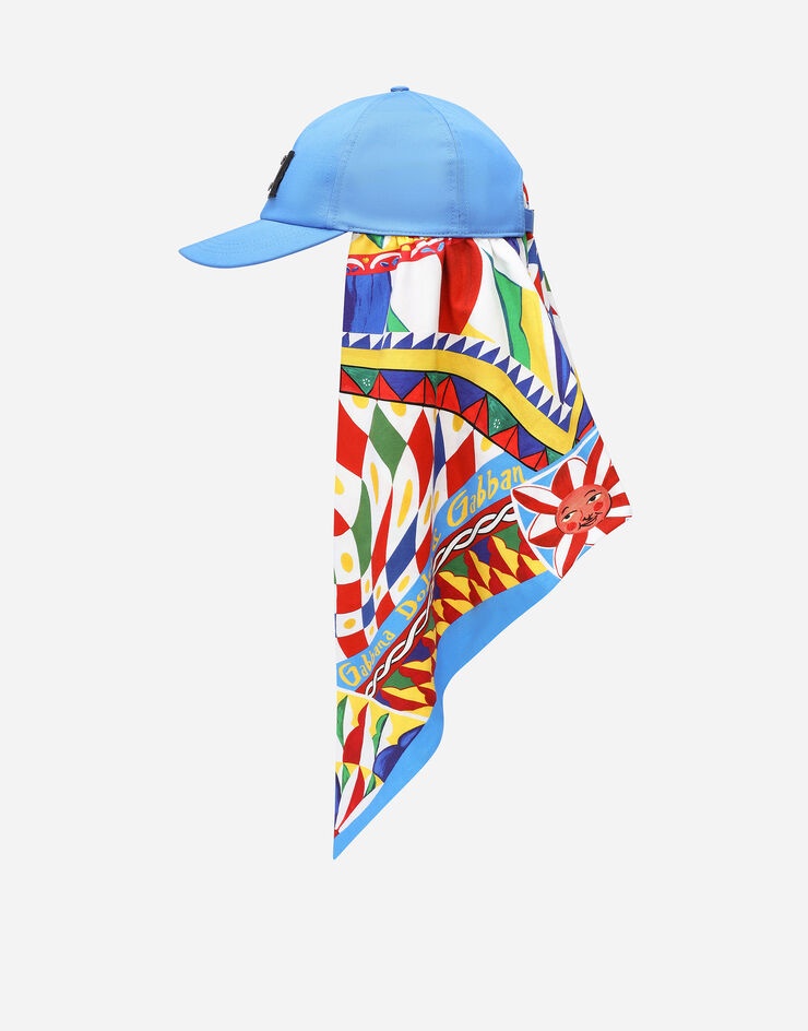 Baseball cap with Carretto-print scarf - 2