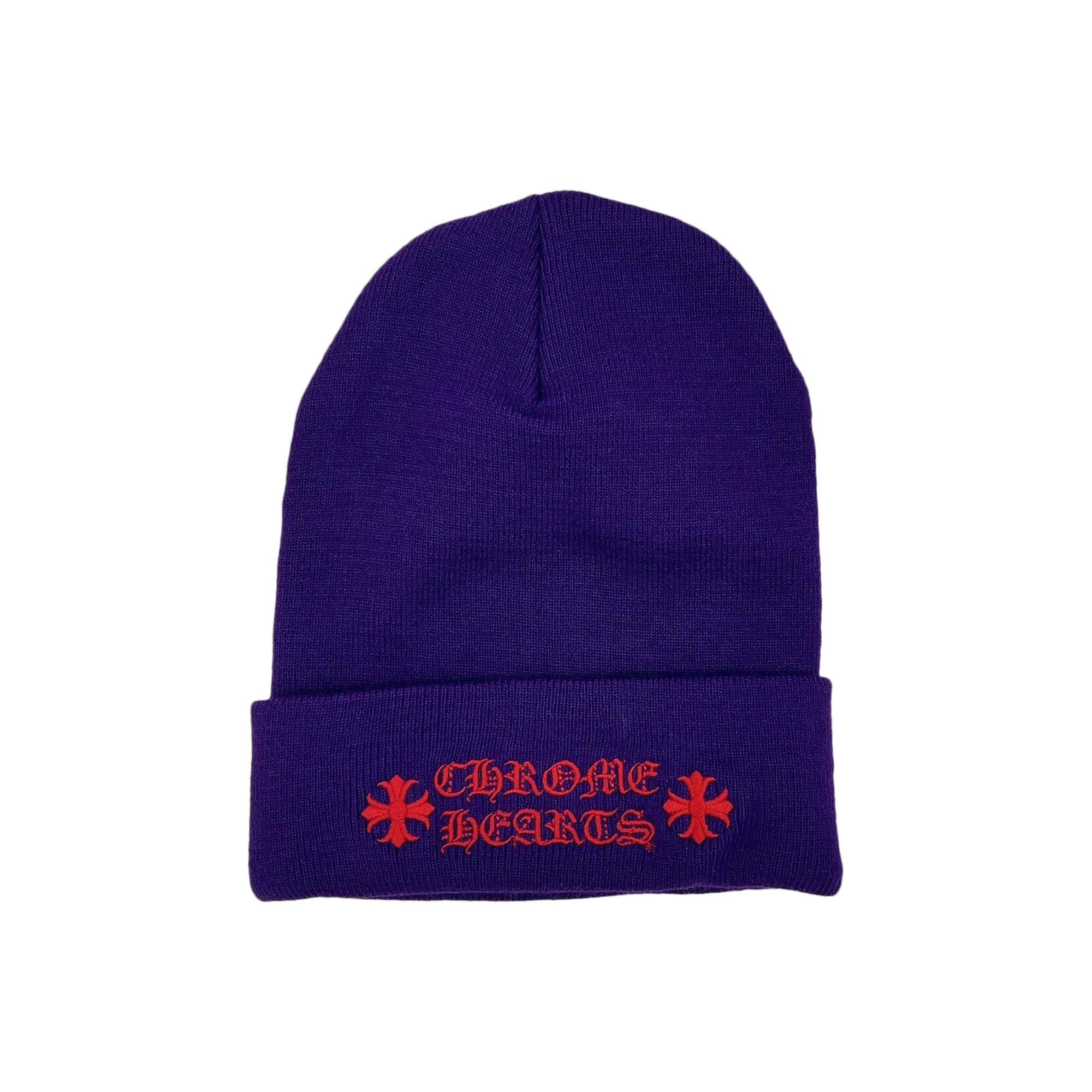 Chrome Hearts Script Beanie 'Purple/Red' - 1