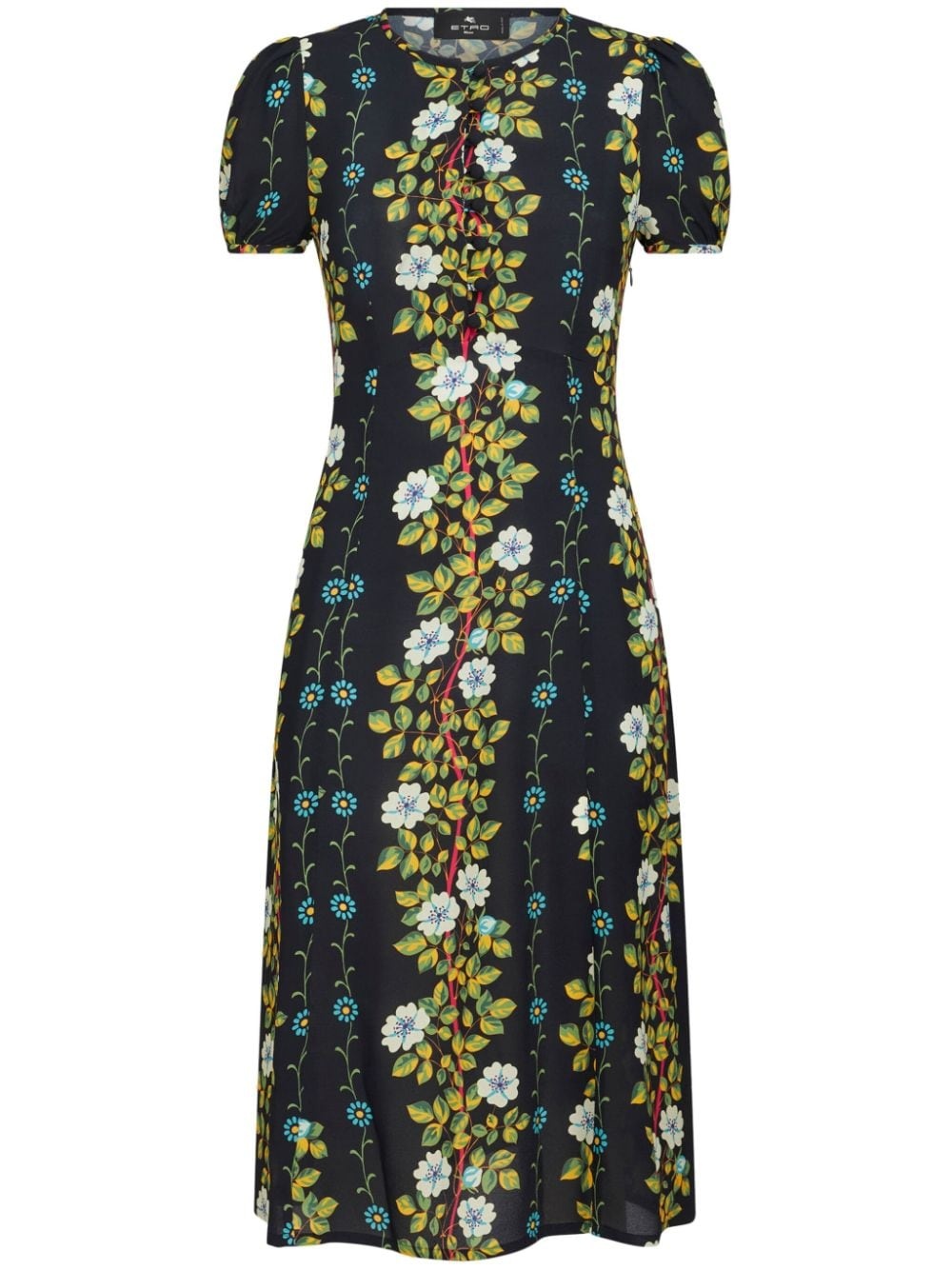 floral-print A-line dress - 1