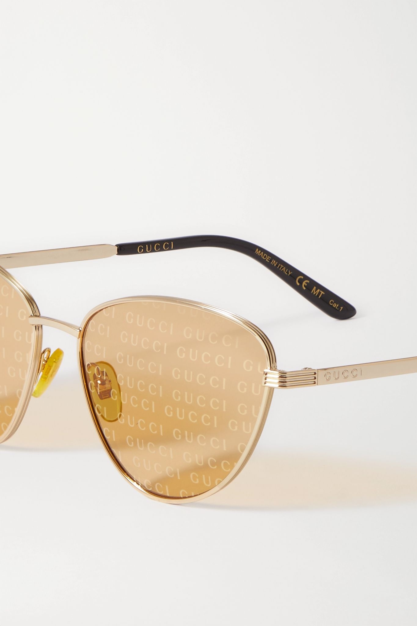 Cat-eye gold-tone and acetate sunglasses - 4