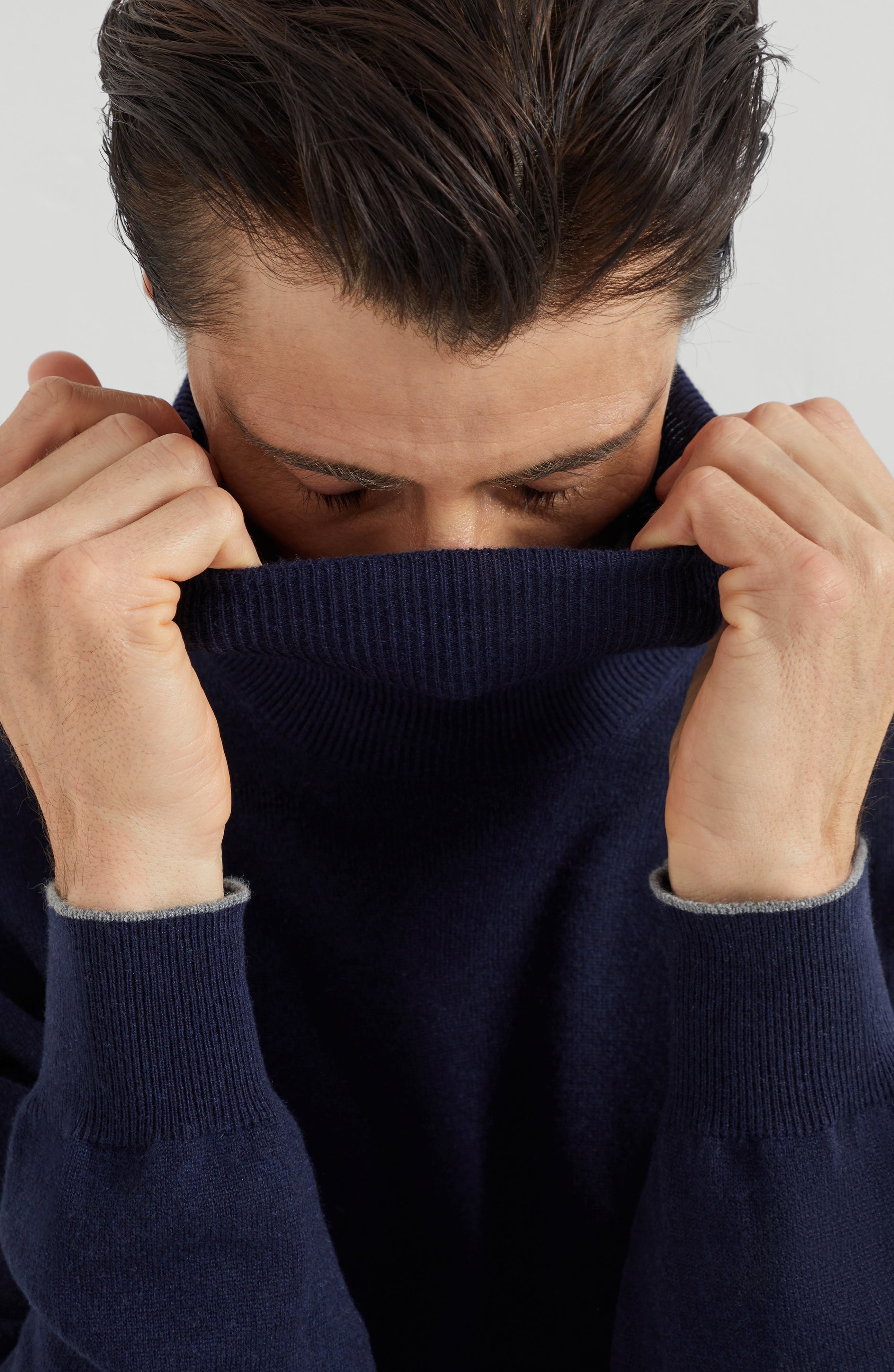 Brunello Cucinelli Turtleneck sweater in Navy Blue at Nordstrom - 4