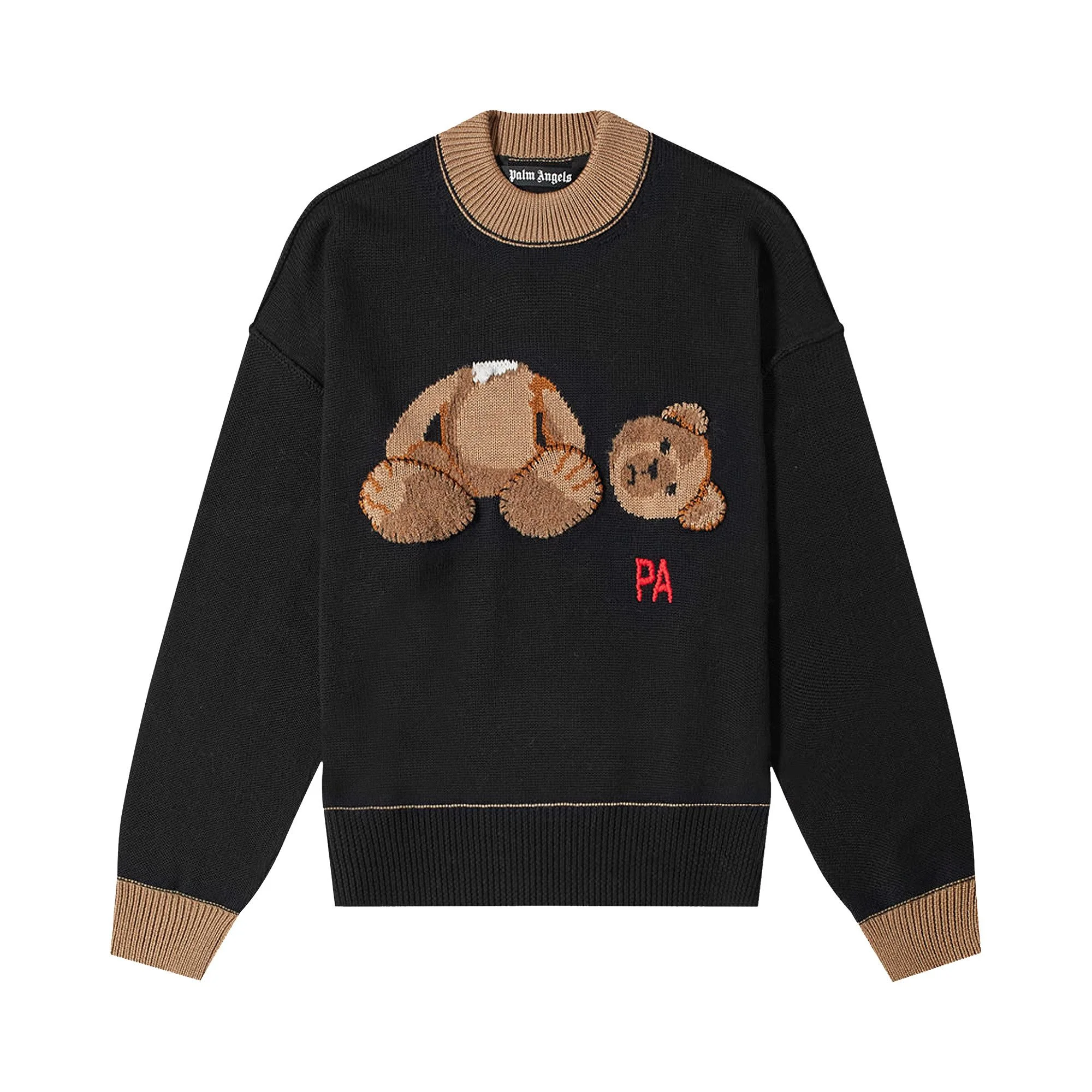 Palm Angels PA Bear Sweater 'Black/Brown' - 1