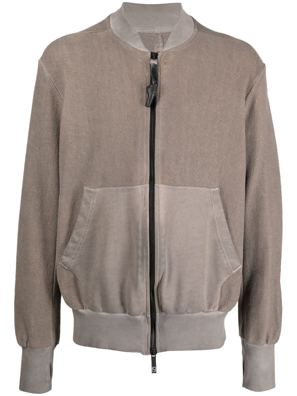 exposed-seam zip-up bomber jacket - 1