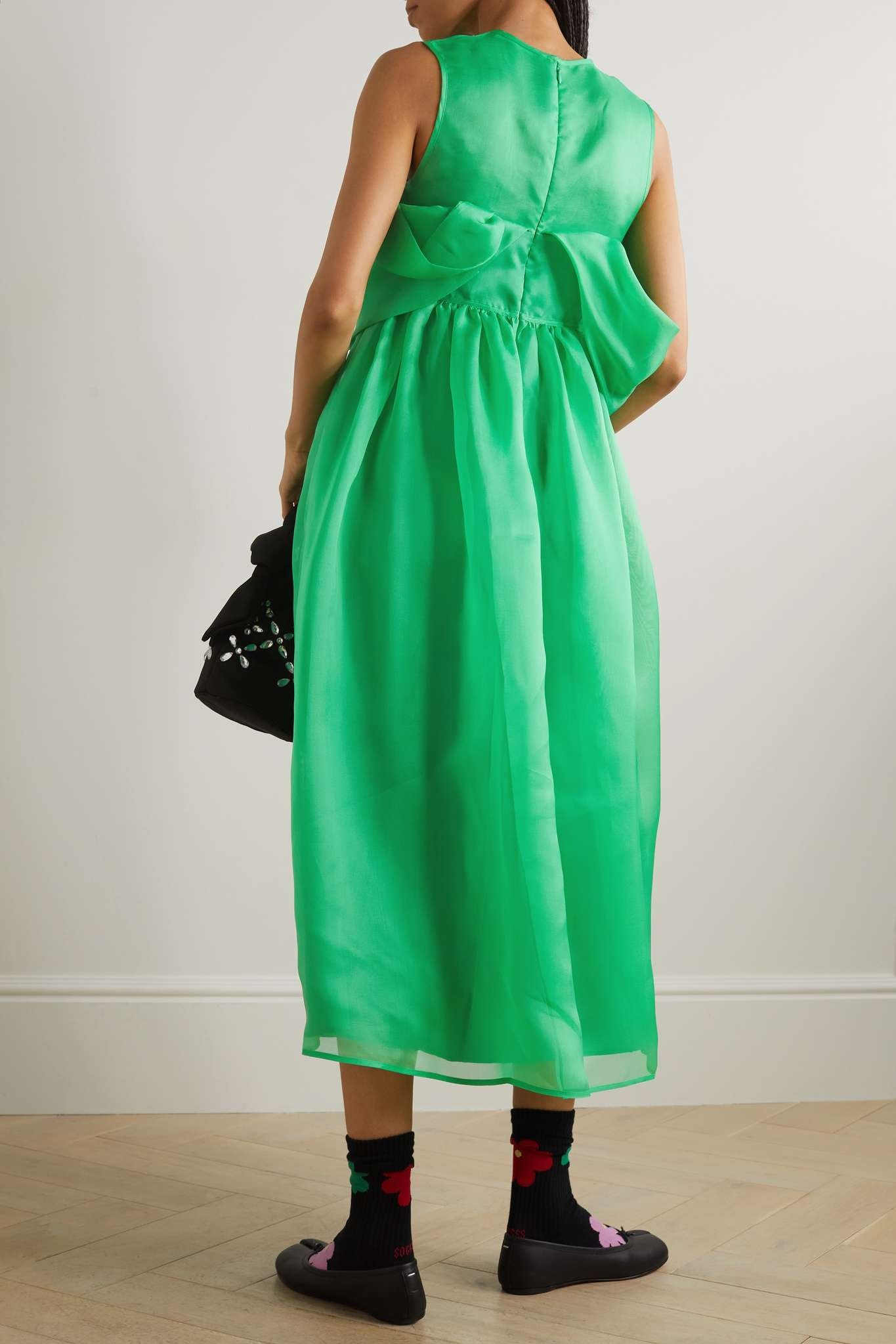Sidney gathered silk-organza midi dress - 3