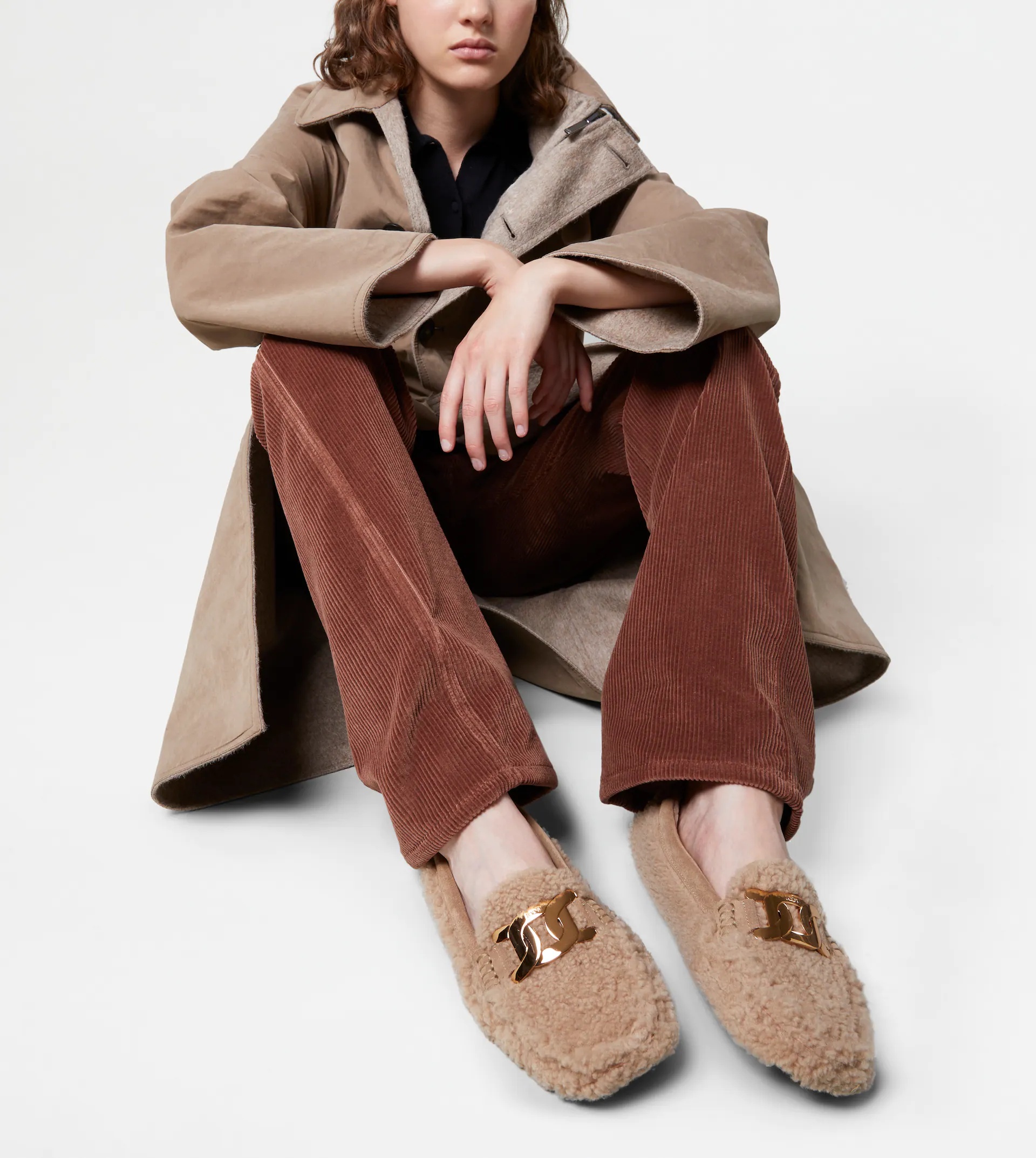 CITY GOMMINO DRIVING SHOES IN SHEEPSKIN - BEIGE - 3
