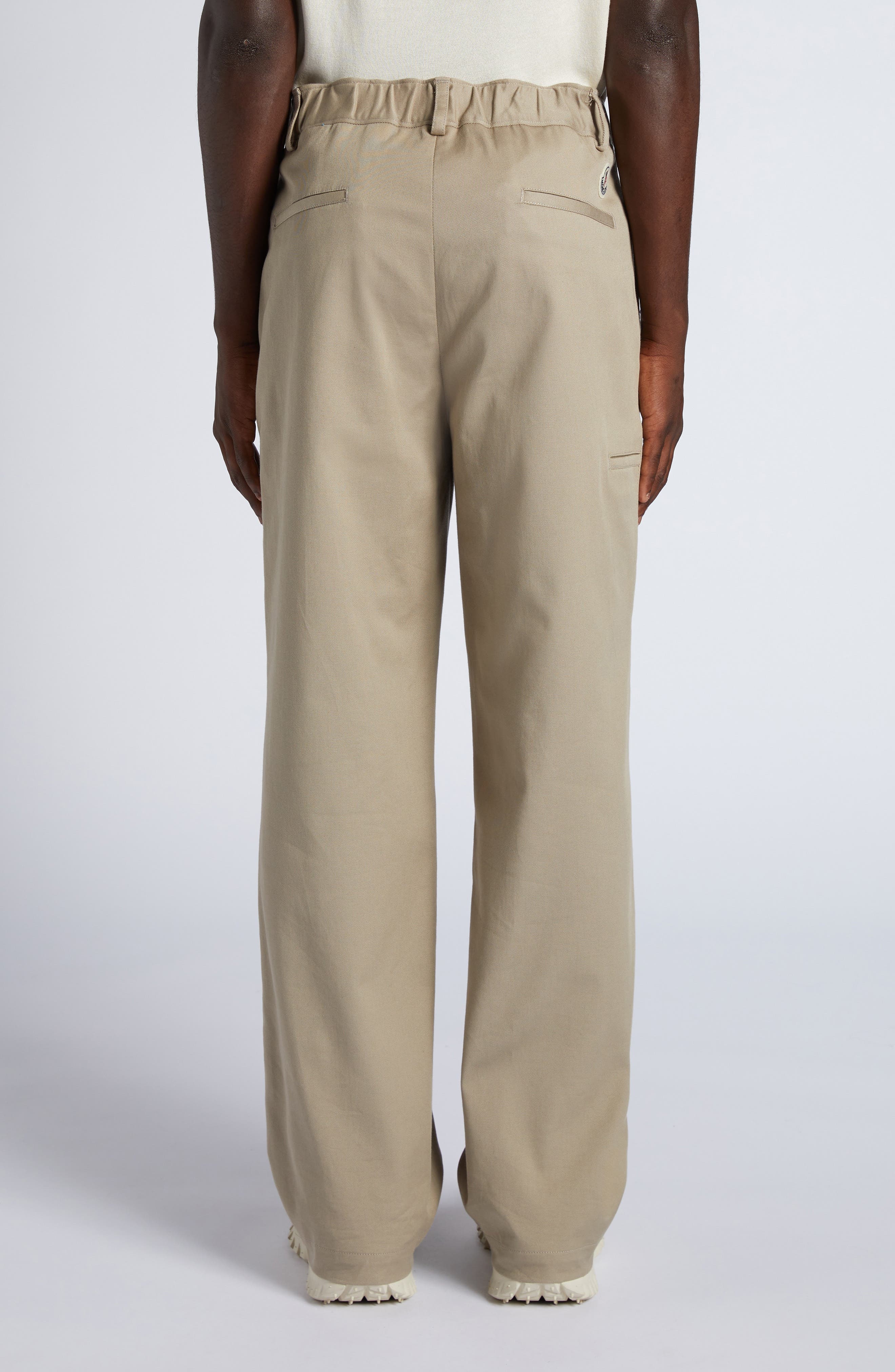 Moncler Cotton Stretch Twill Pants in Sand Beige at Nordstrom - 3
