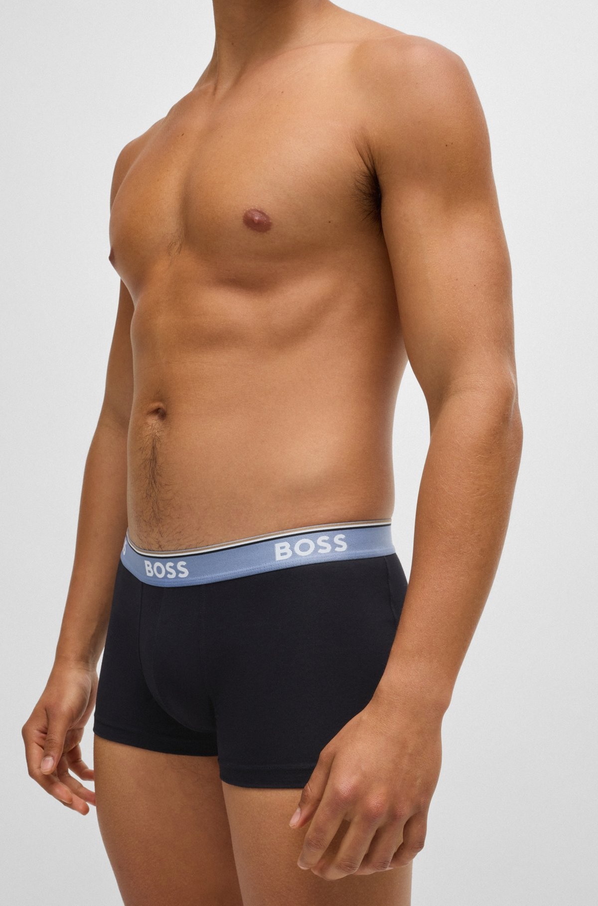 THREE-PACK OF STRETCH-COTTON TRUNKS WITH LOGO WAISTBANDS - 4