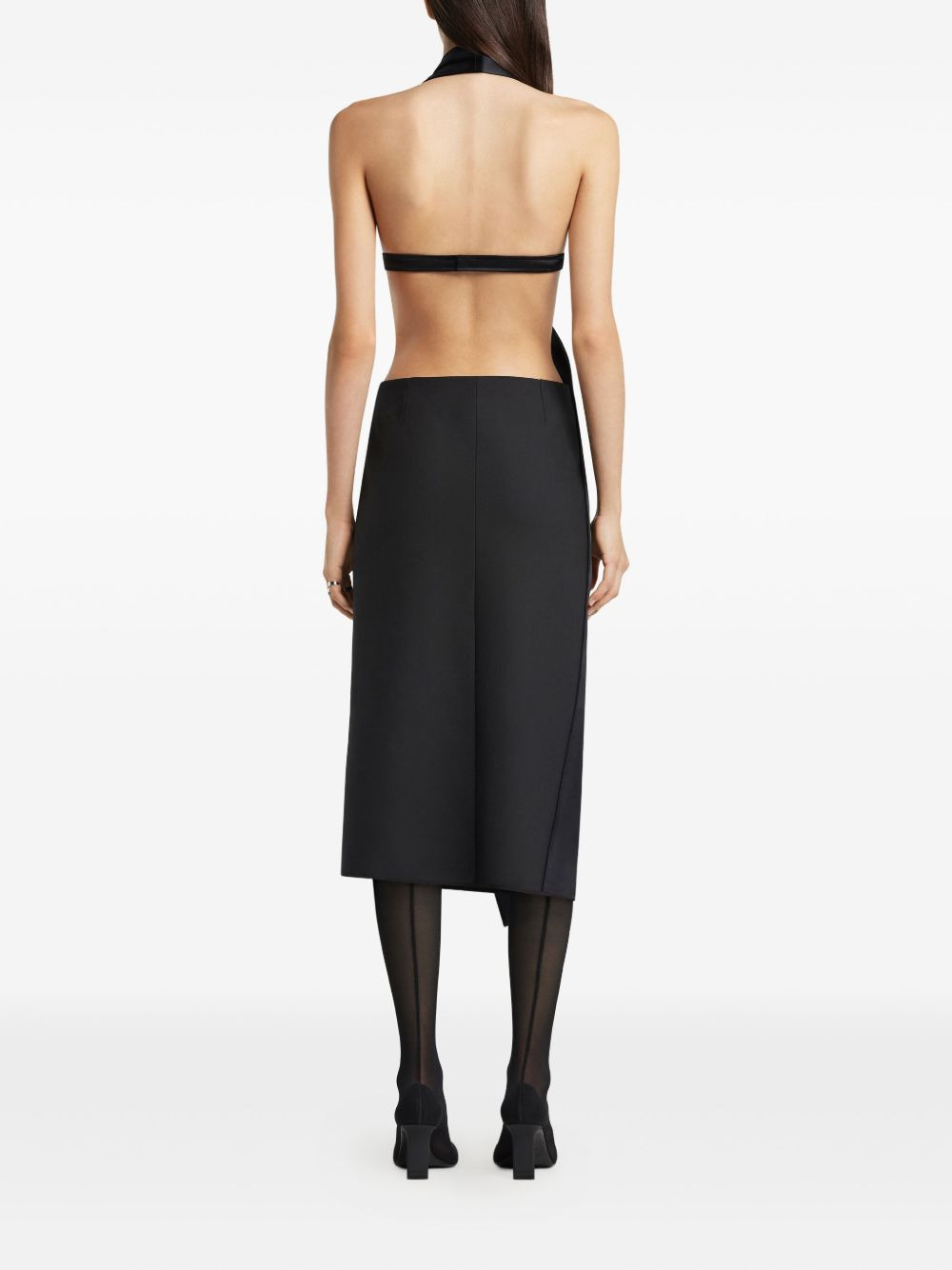 double-breasted crossover-front midi dress - 4