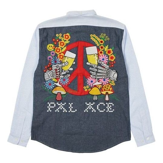 PALACE Back Anti-war Pattern Long Sleeves Shirt Unisex Gray P20SHT025 - 2
