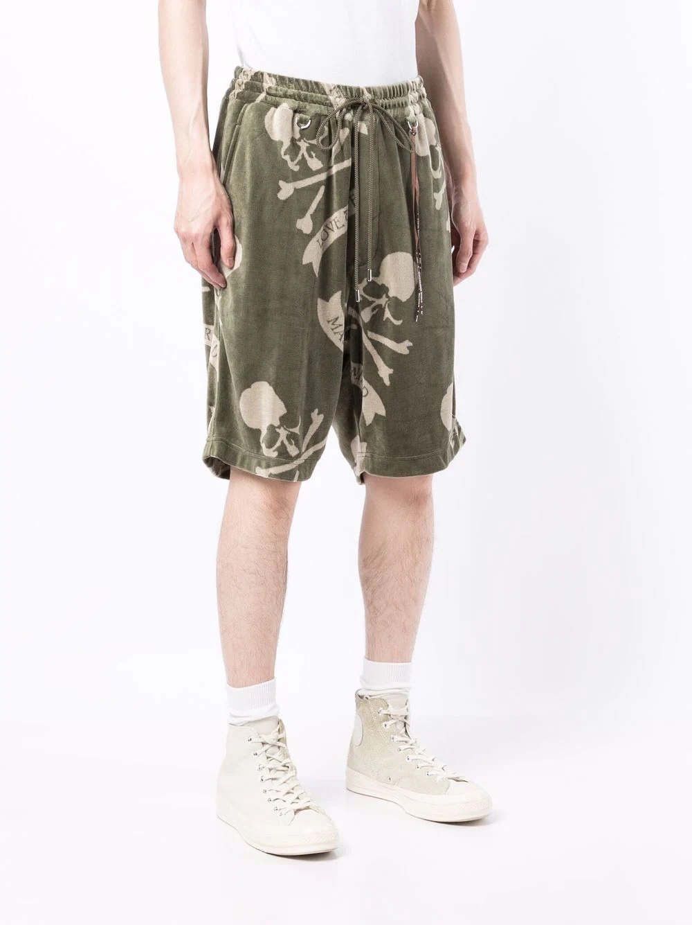 velour logo shorts - 3