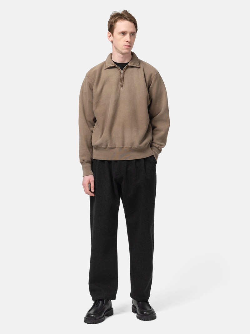 A.PRESSE Vintage Half Zip Sweatshirt Brown outlook