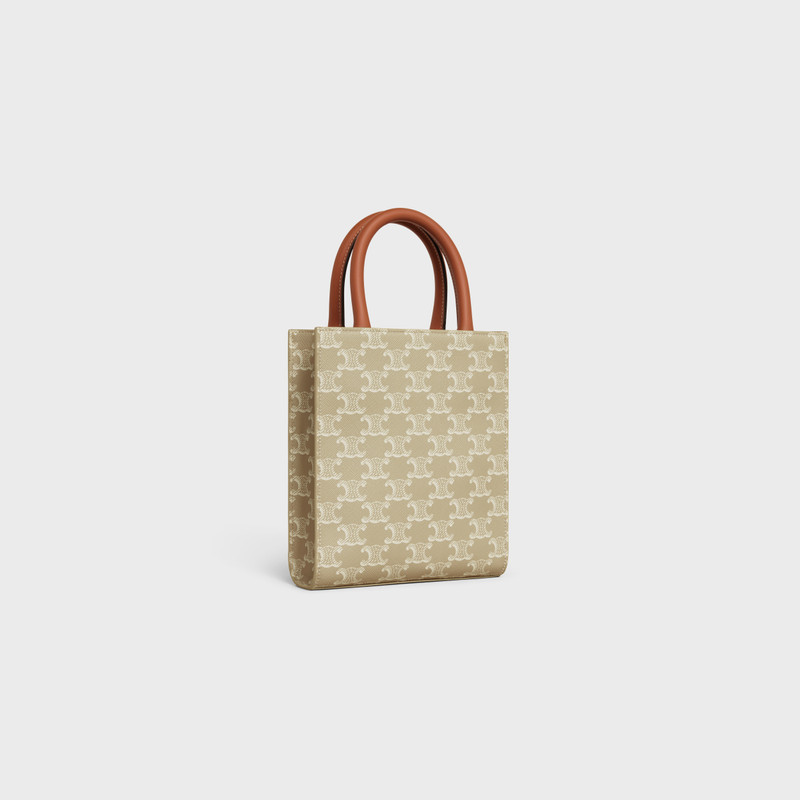 CELINE Mini Vertical Cabas in Triomphe Canvas and calfskin outlook