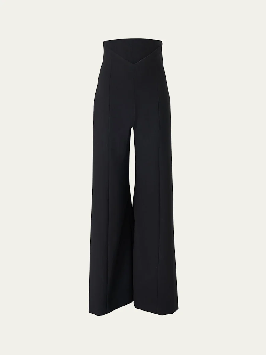 V-Waistband Wide-Leg Pants - 1